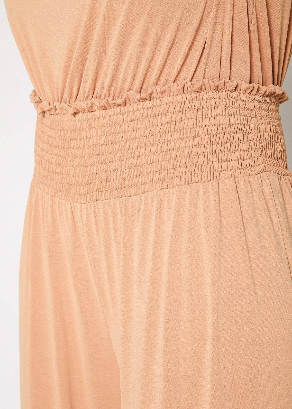 Beige Wide Leg Palazzo Pants