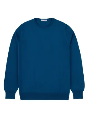 Blue Crew Neck Long-Sleeve Sweater