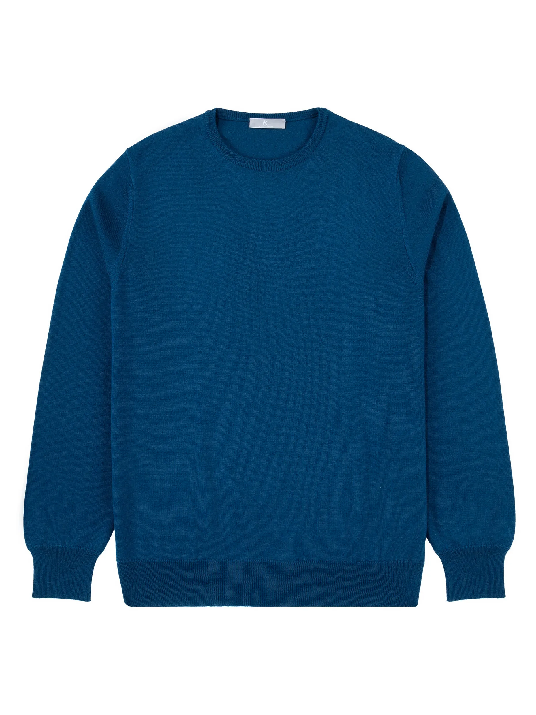 Blue Crew Neck Long-Sleeve Sweater