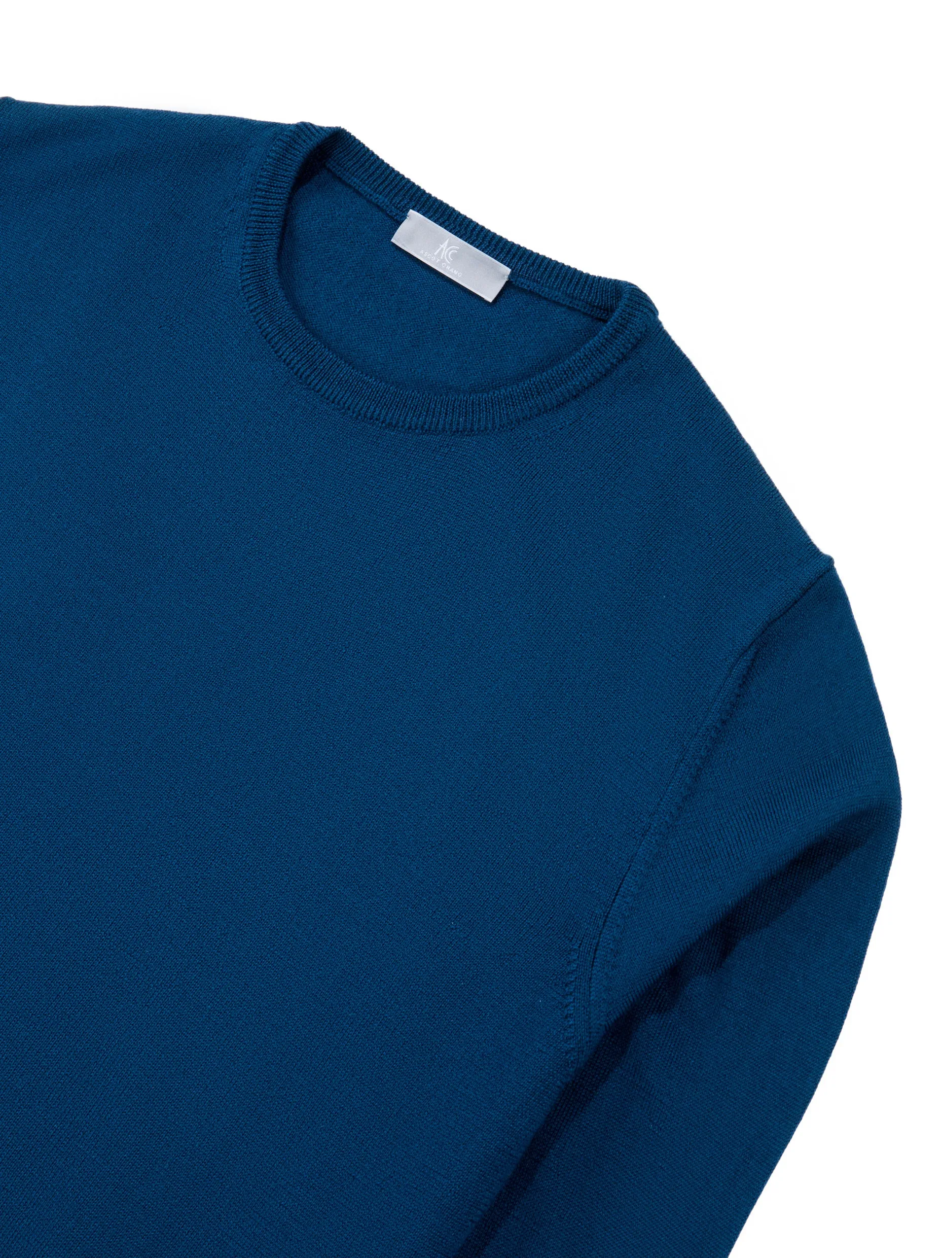 Blue Crew Neck Long-Sleeve Sweater