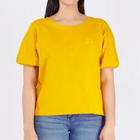 Bobson Japanese Ladies Basic Tees Loose Fit 148397 (Yellow Gold)