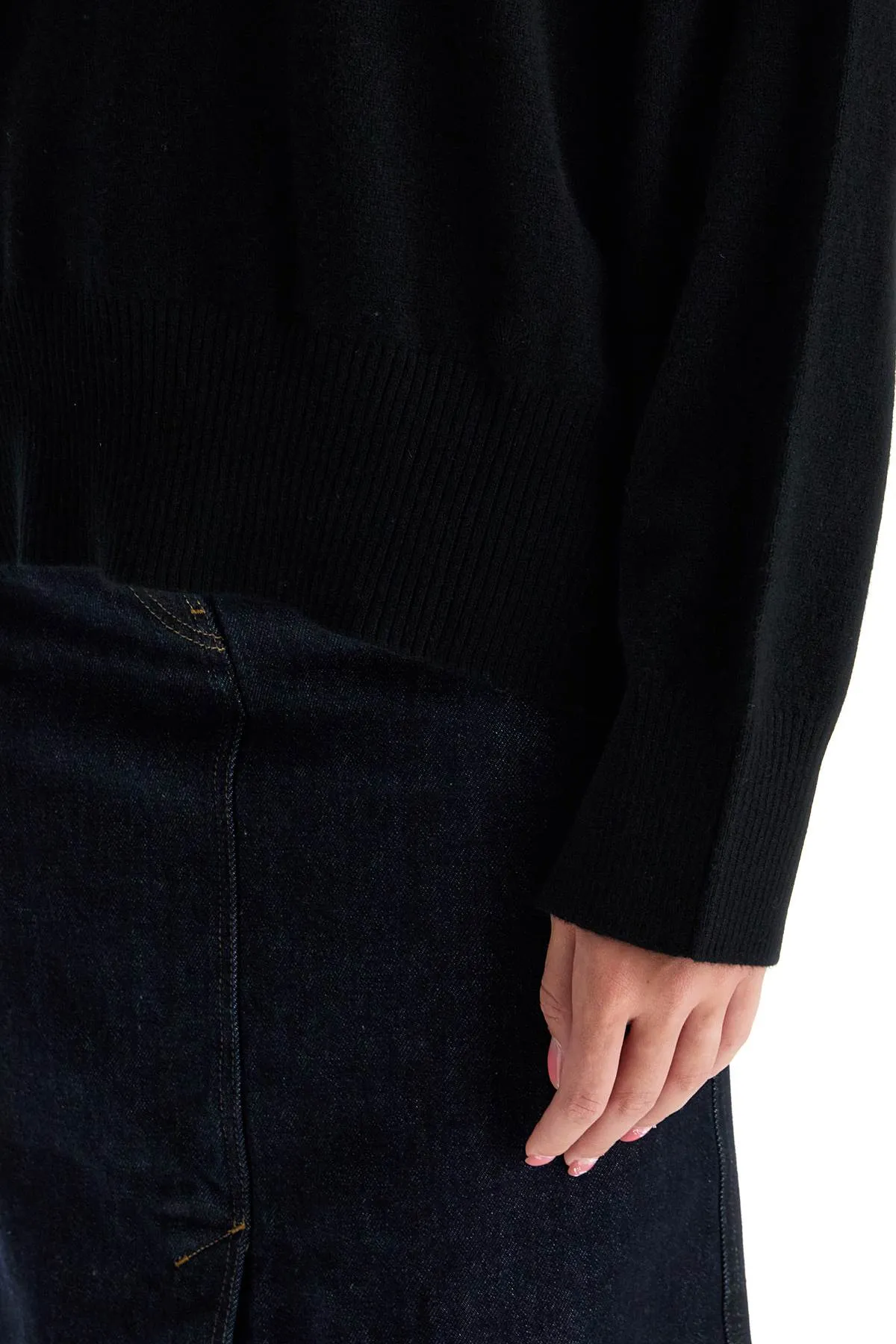 cashmere pullover sweater for ANAA BLACK