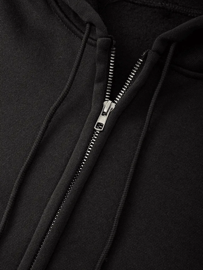 Chicmy-Men's Patch Star Zip Up Hoodie
