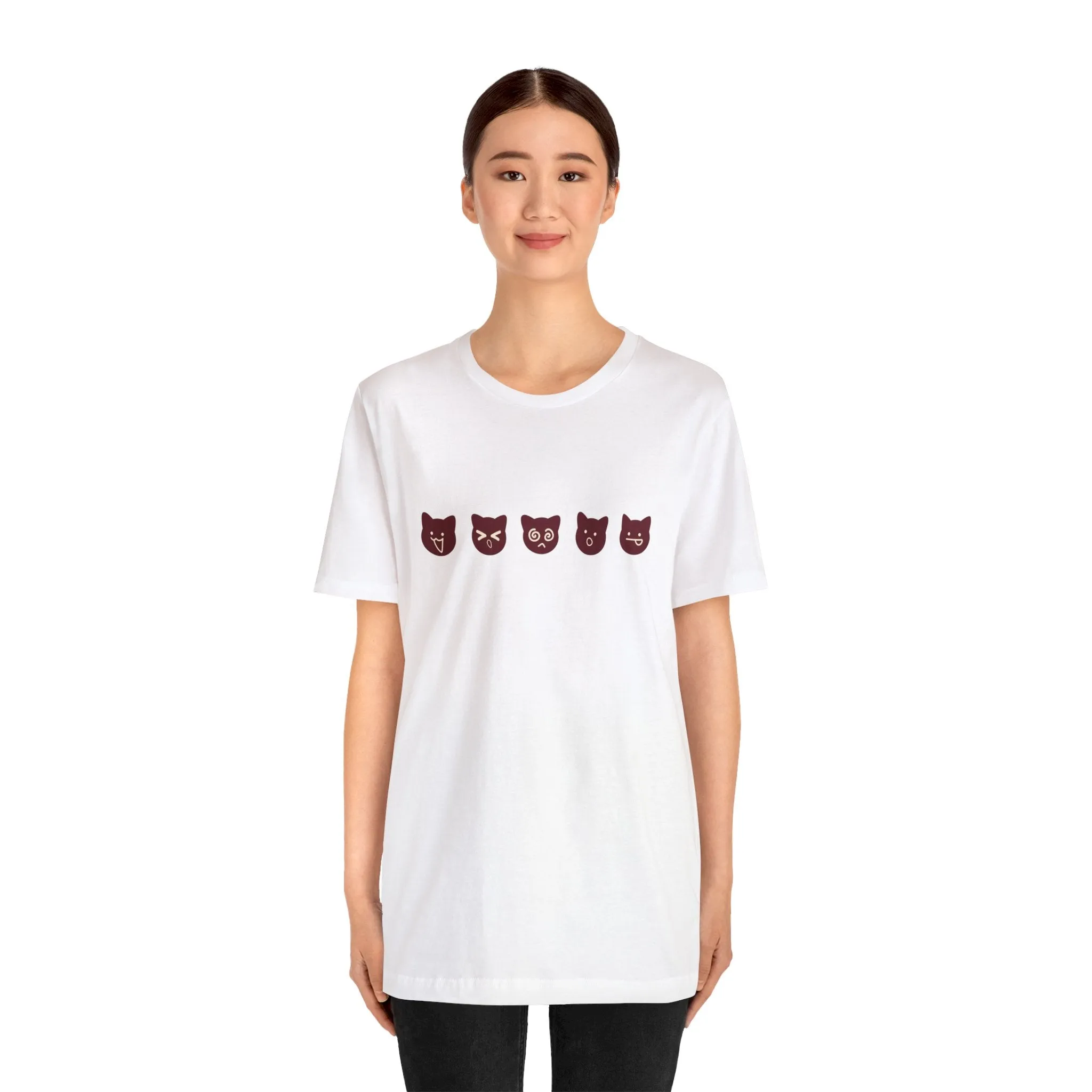 Exclusive Cute Cat Boba Soft Cotton Jersey Short Sleeve Unisex Tee T-shirt
