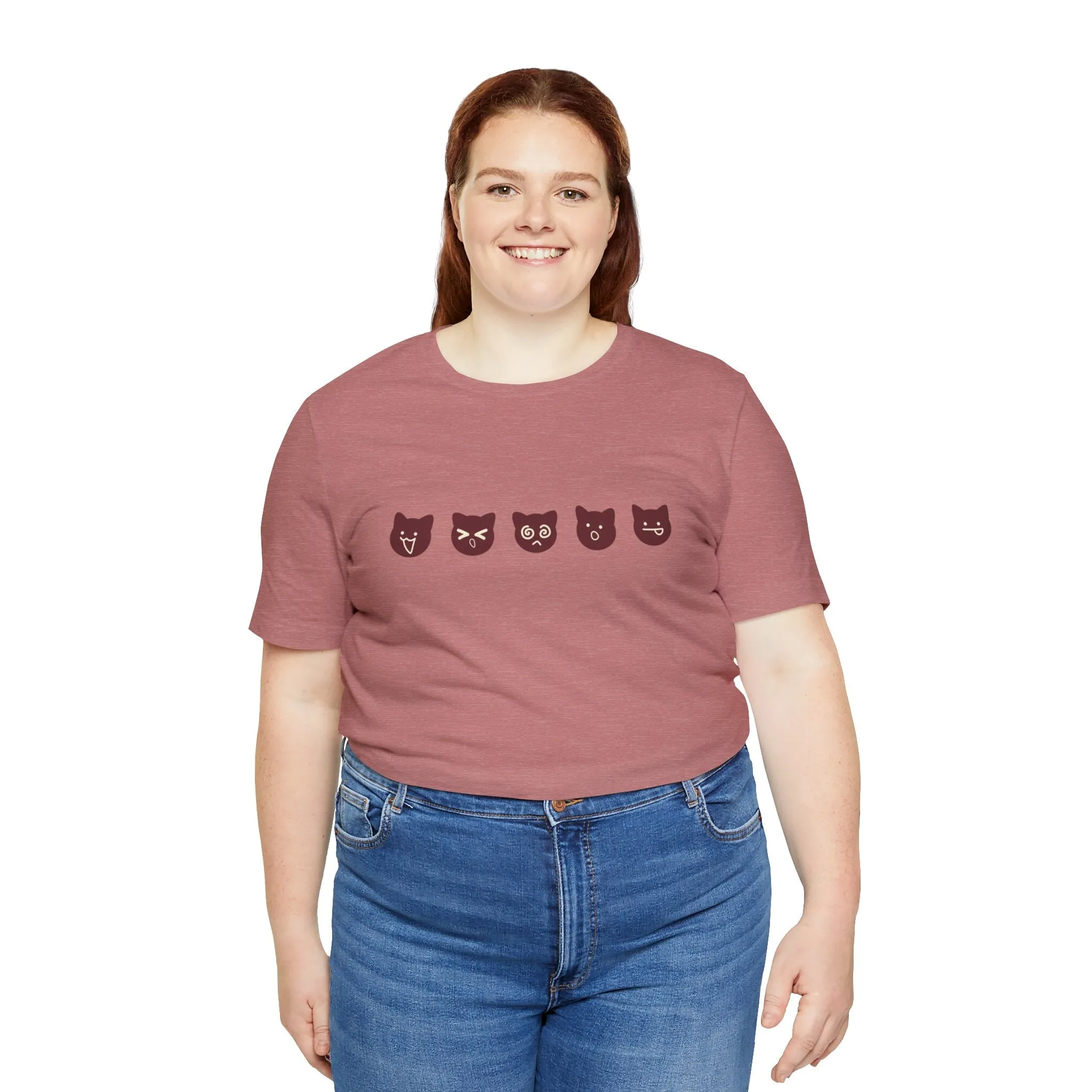 Exclusive Cute Cat Boba Soft Cotton Jersey Short Sleeve Unisex Tee T-shirt