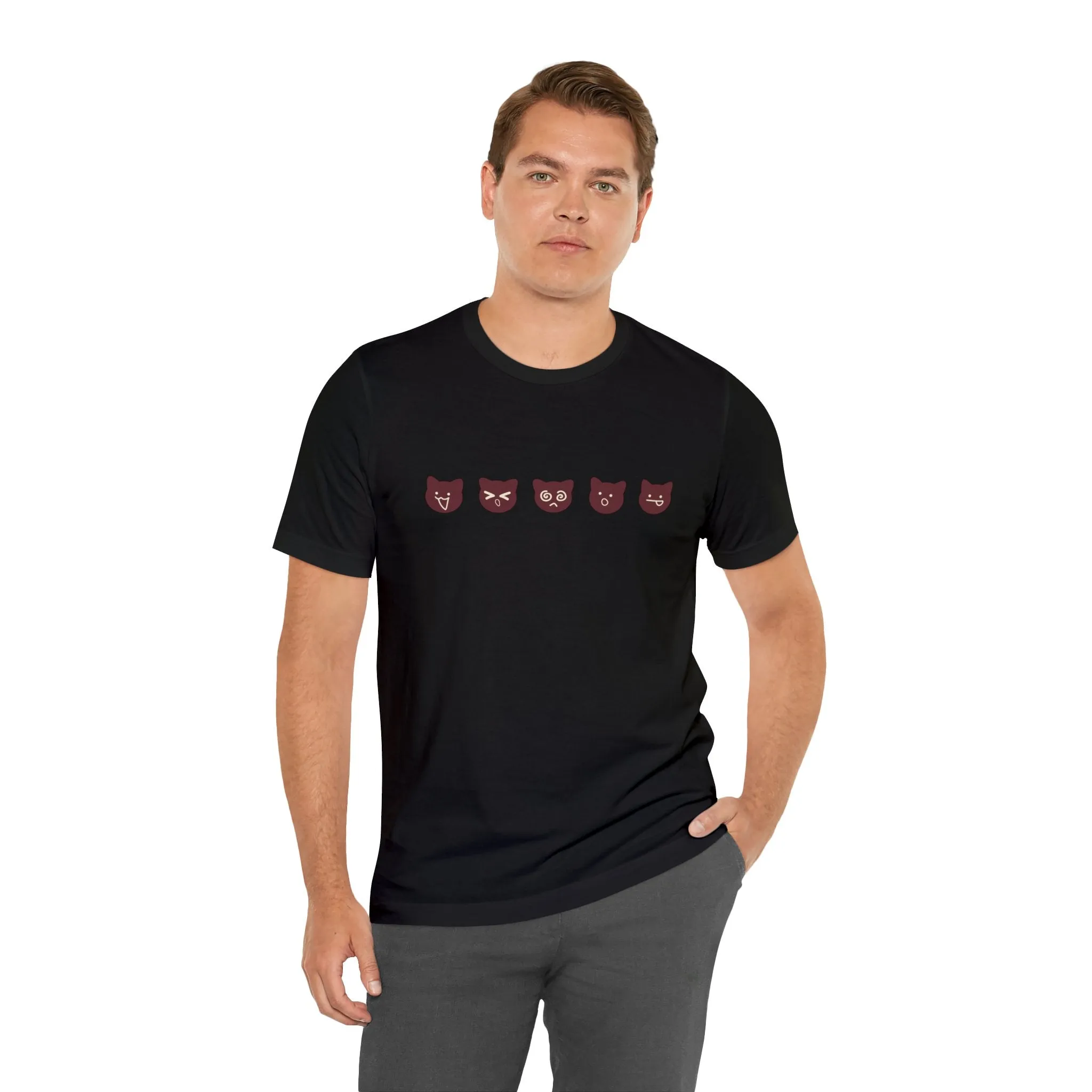 Exclusive Cute Cat Boba Soft Cotton Jersey Short Sleeve Unisex Tee T-shirt