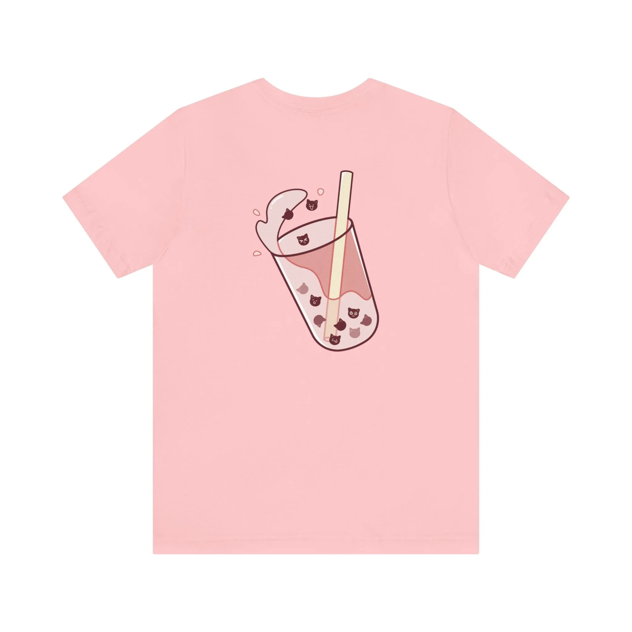 Exclusive Cute Cat Boba Soft Cotton Jersey Short Sleeve Unisex Tee T-shirt