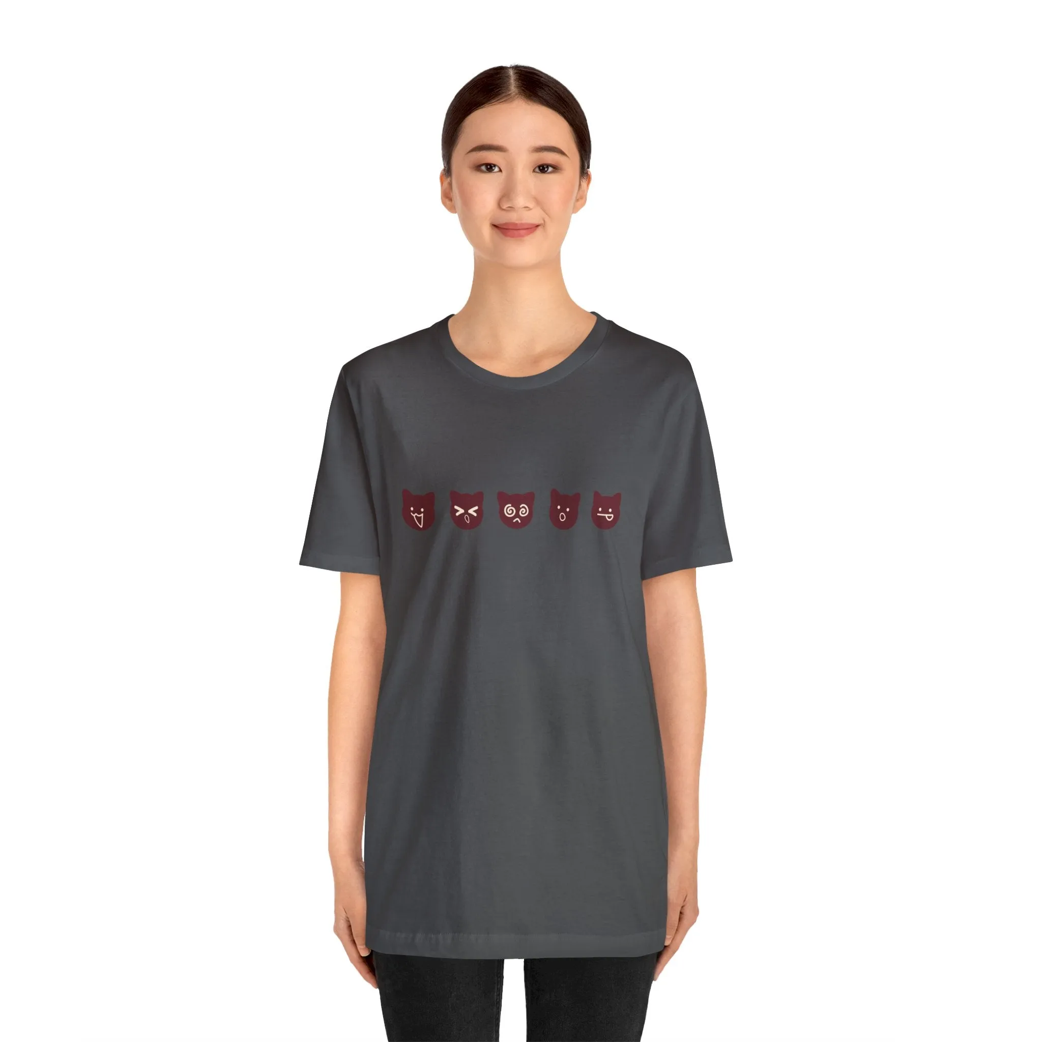 Exclusive Cute Cat Boba Soft Cotton Jersey Short Sleeve Unisex Tee T-shirt