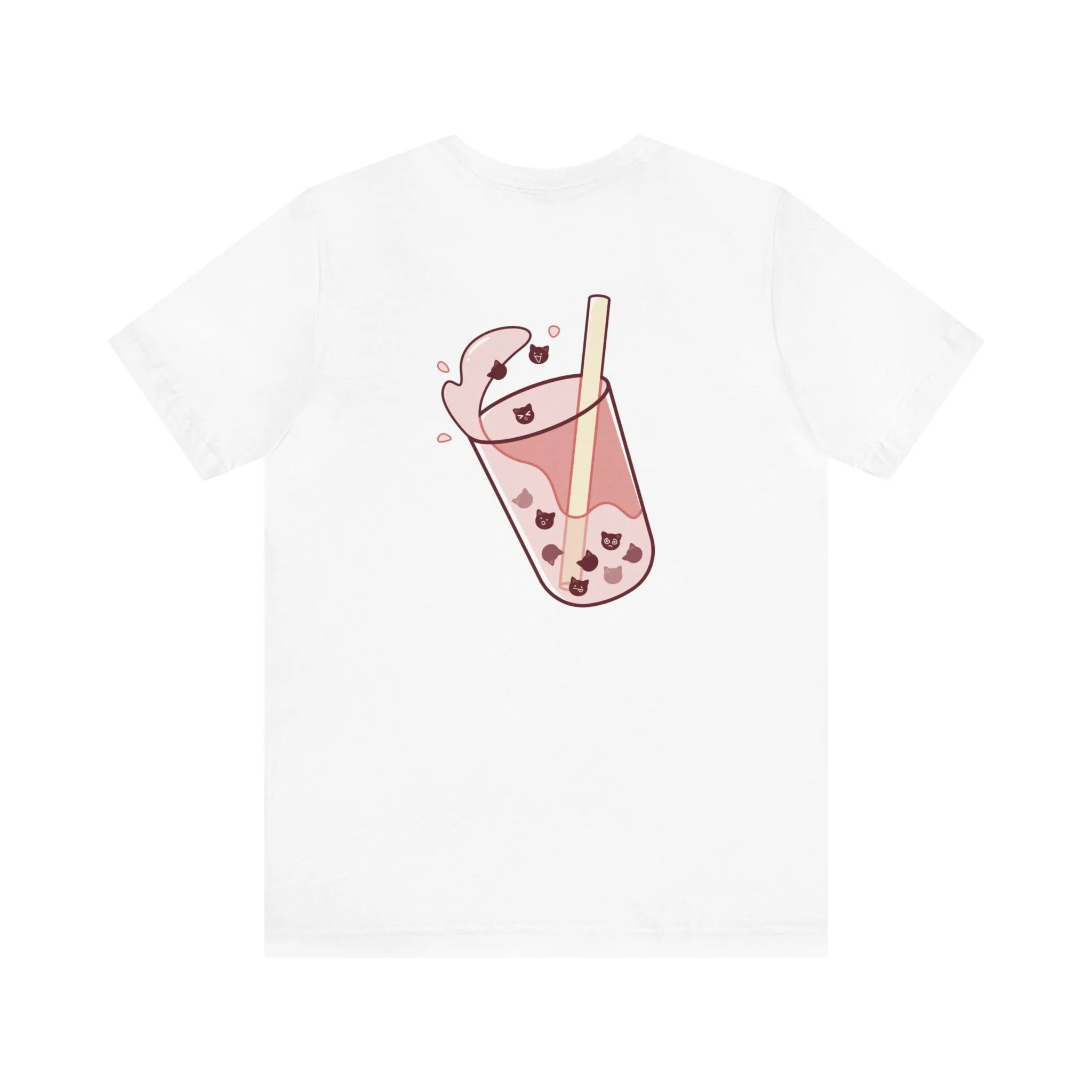 Exclusive Cute Cat Boba Soft Cotton Jersey Short Sleeve Unisex Tee T-shirt