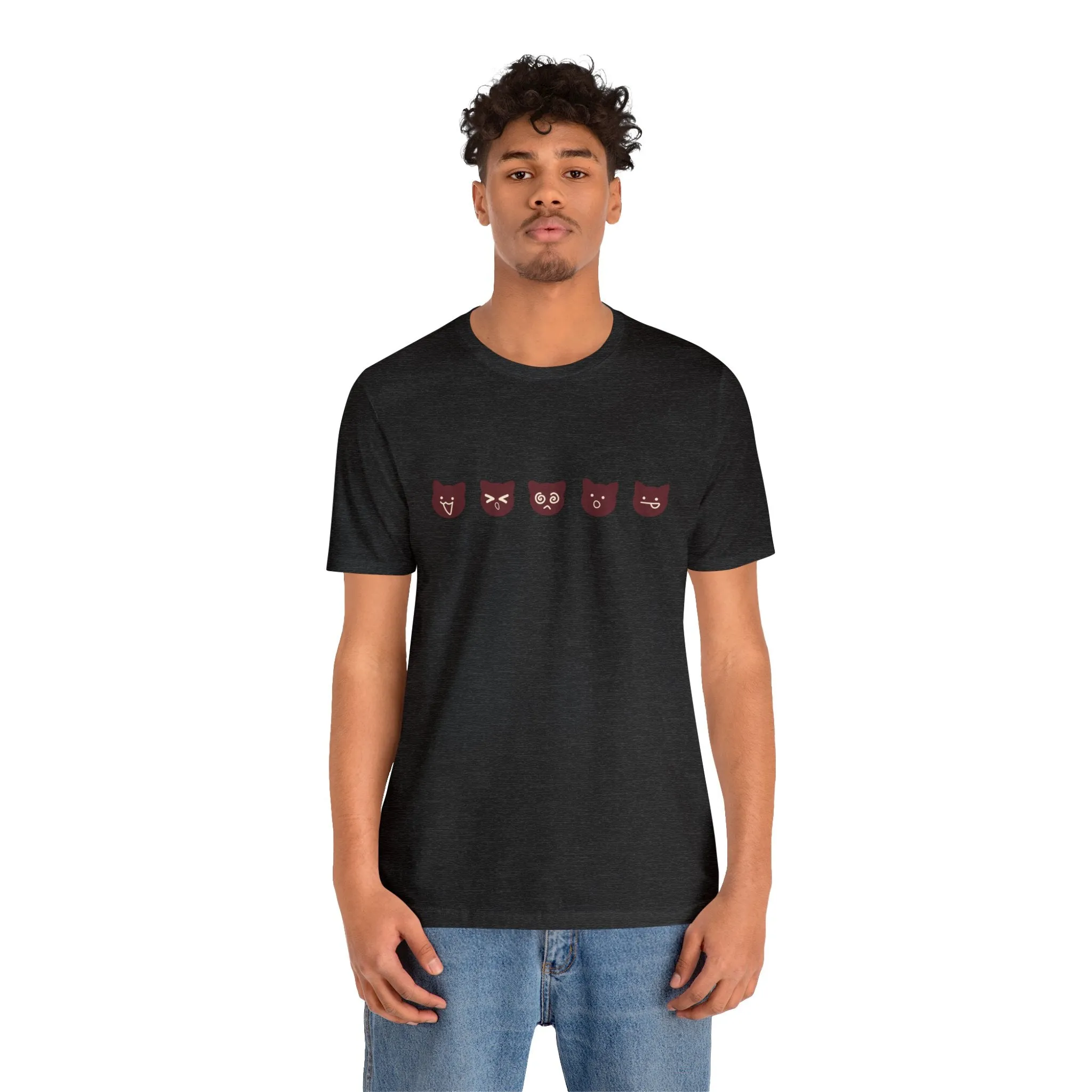 Exclusive Cute Cat Boba Soft Cotton Jersey Short Sleeve Unisex Tee T-shirt