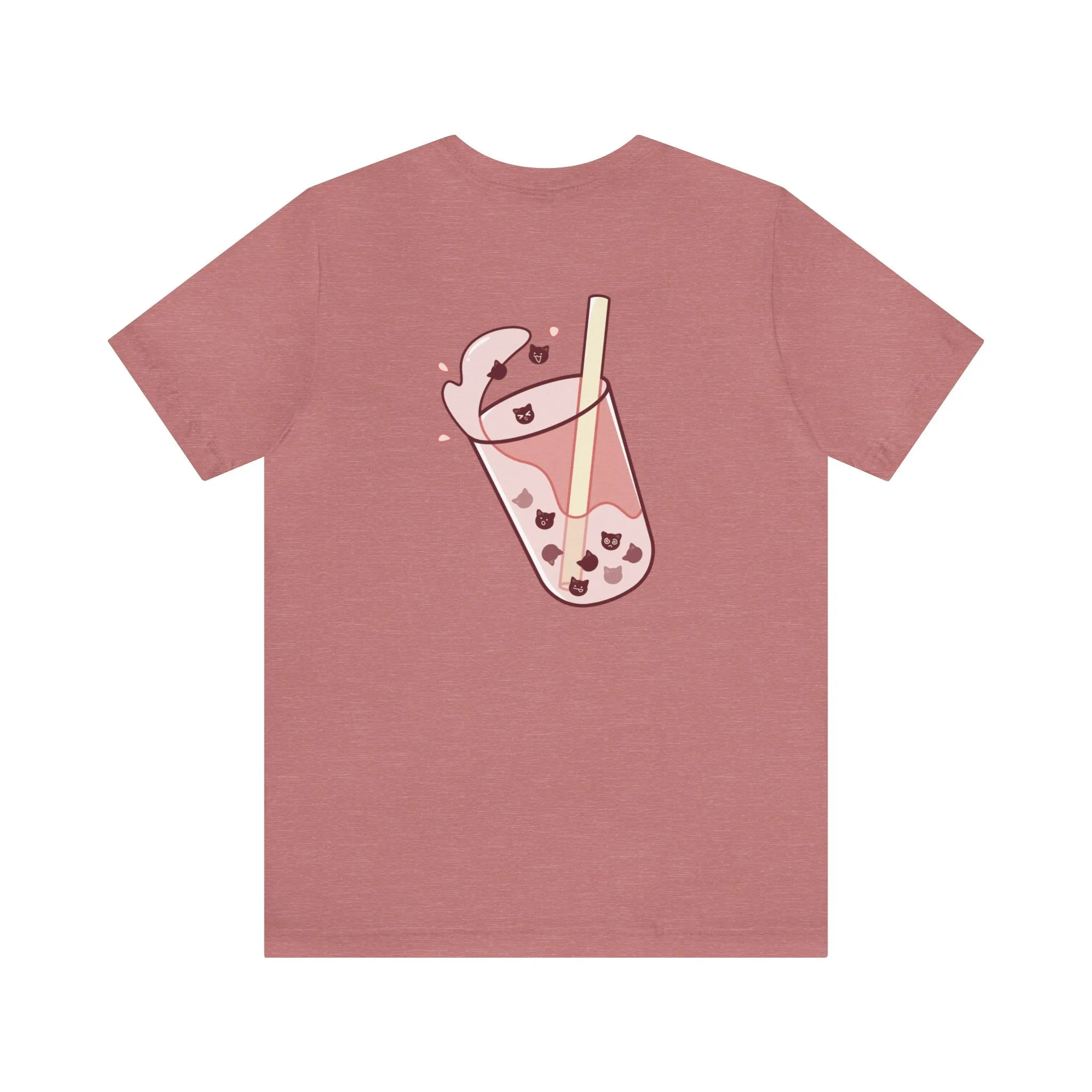 Exclusive Cute Cat Boba Soft Cotton Jersey Short Sleeve Unisex Tee T-shirt