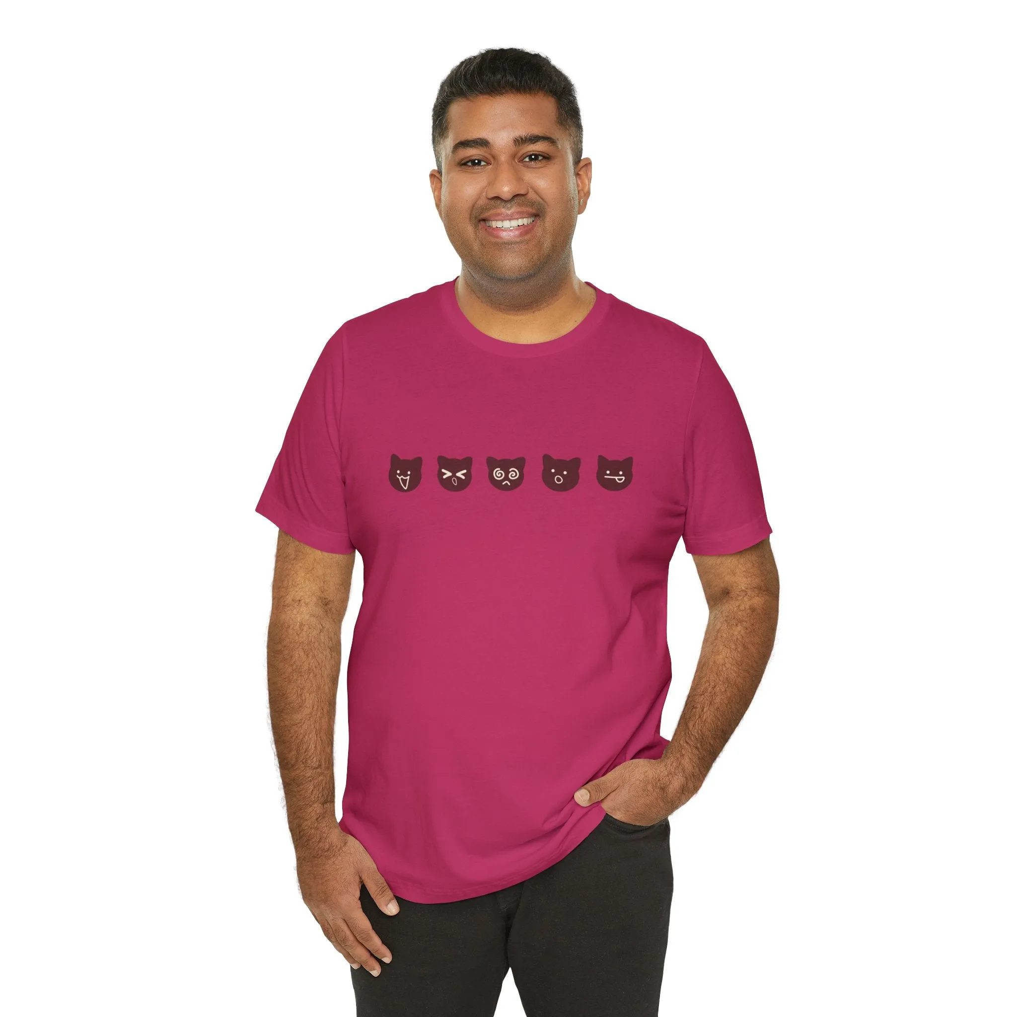 Exclusive Cute Cat Boba Soft Cotton Jersey Short Sleeve Unisex Tee T-shirt