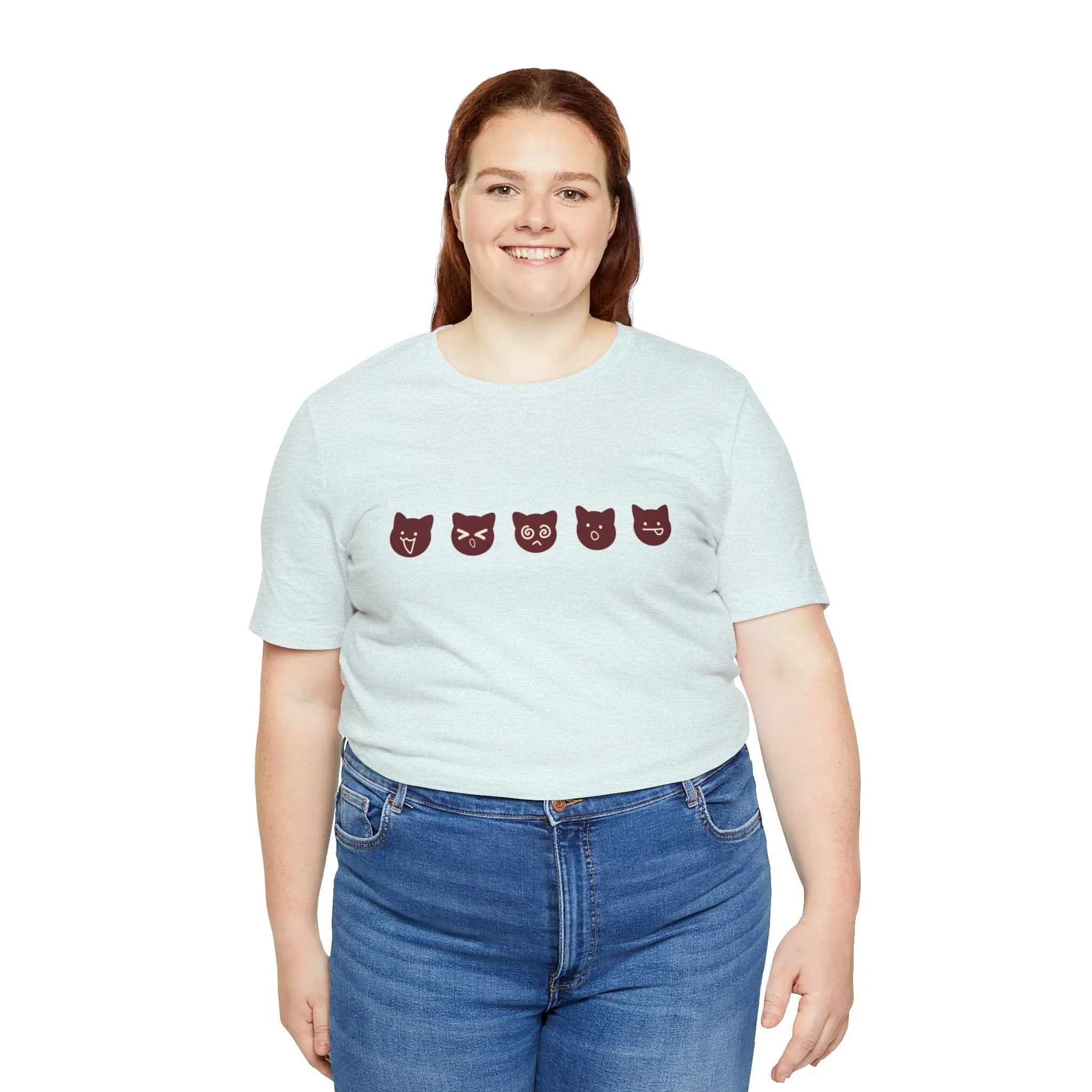 Exclusive Cute Cat Boba Soft Cotton Jersey Short Sleeve Unisex Tee T-shirt