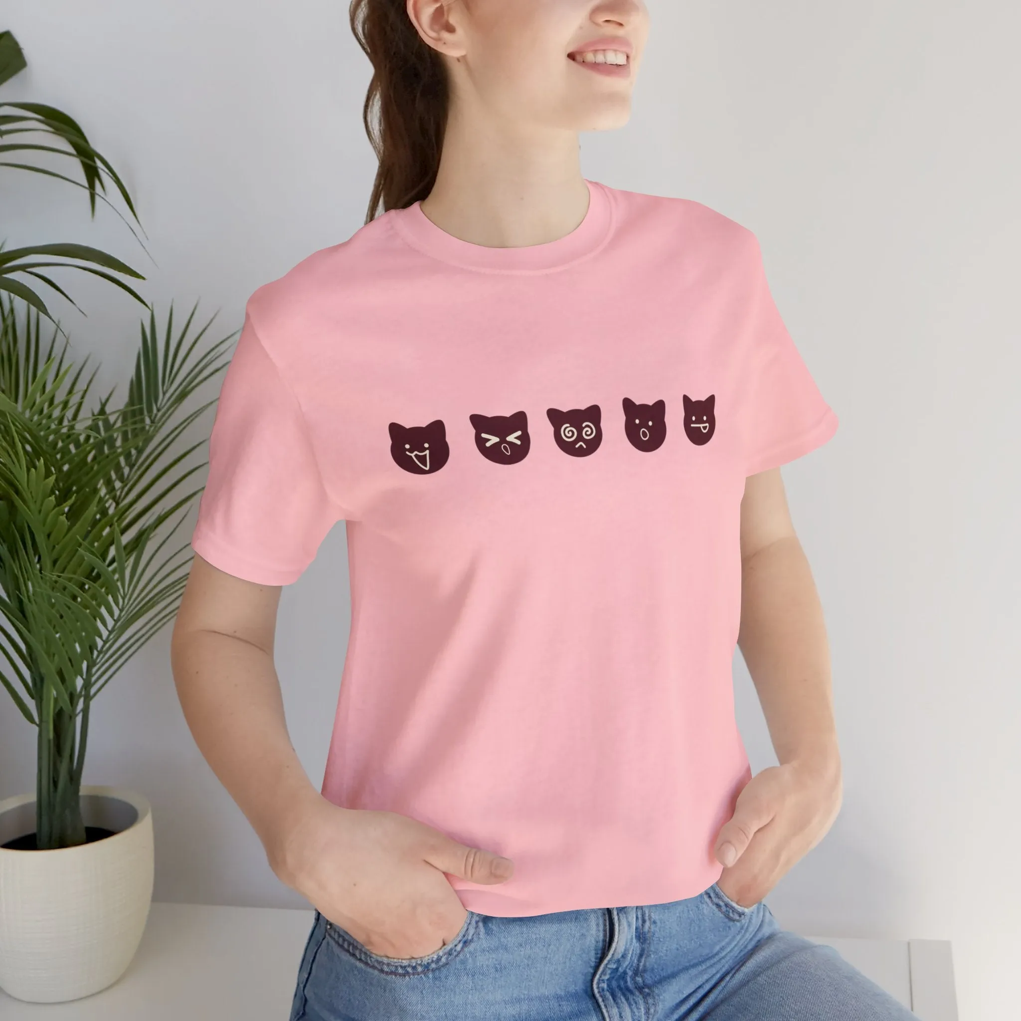 Exclusive Cute Cat Boba Soft Cotton Jersey Short Sleeve Unisex Tee T-shirt