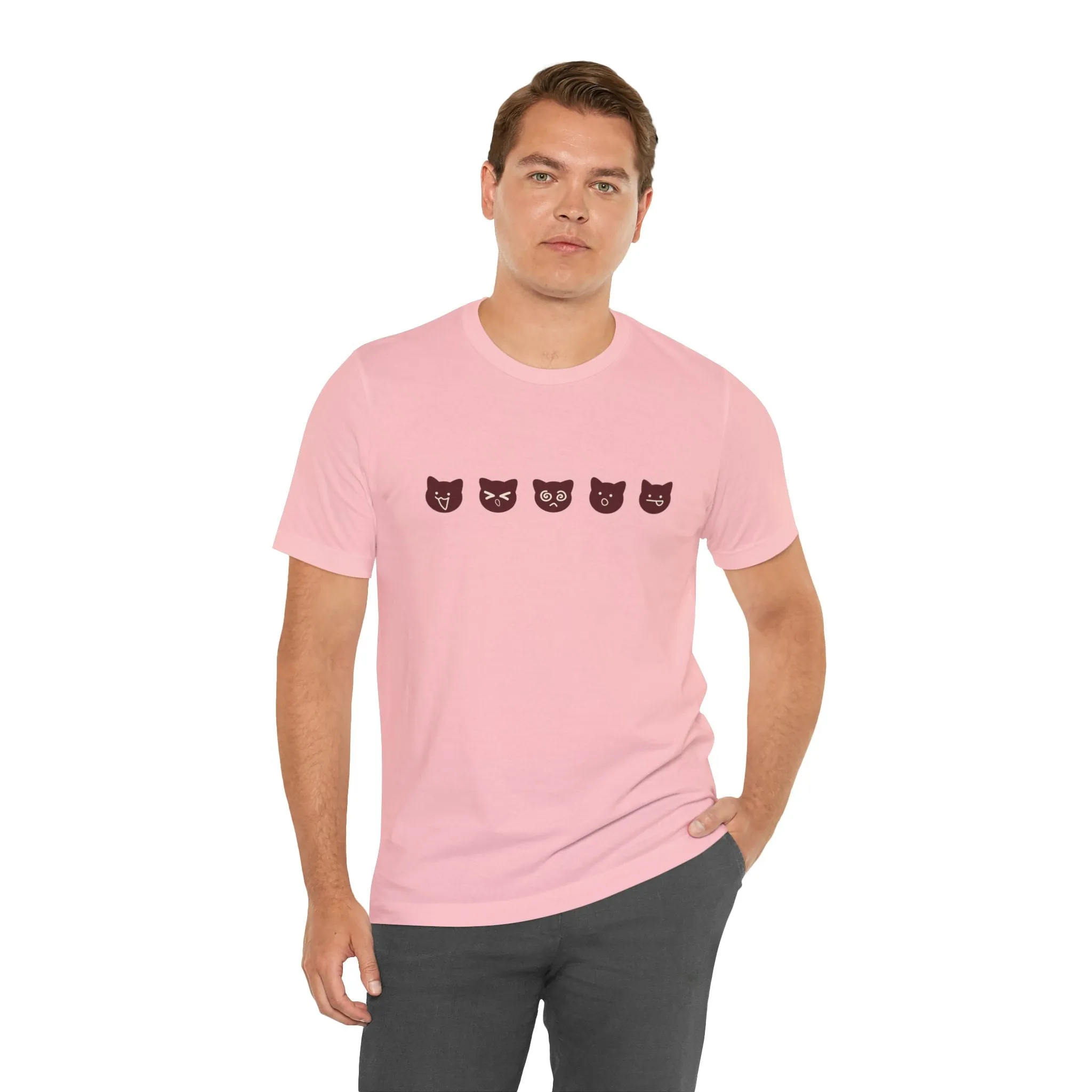 Exclusive Cute Cat Boba Soft Cotton Jersey Short Sleeve Unisex Tee T-shirt