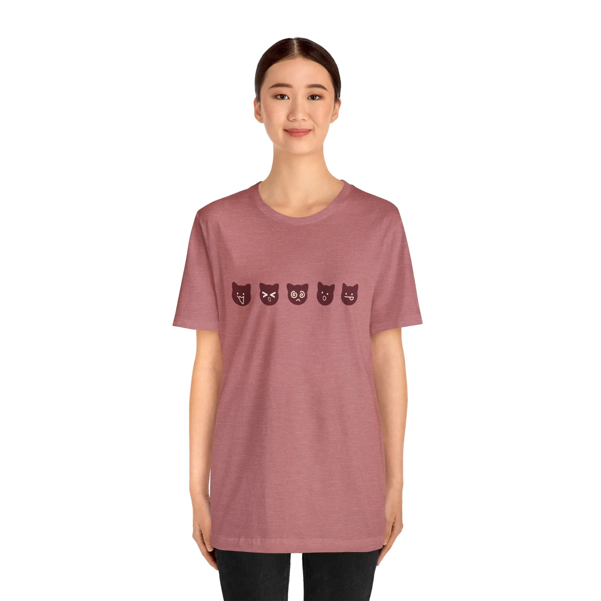 Exclusive Cute Cat Boba Soft Cotton Jersey Short Sleeve Unisex Tee T-shirt