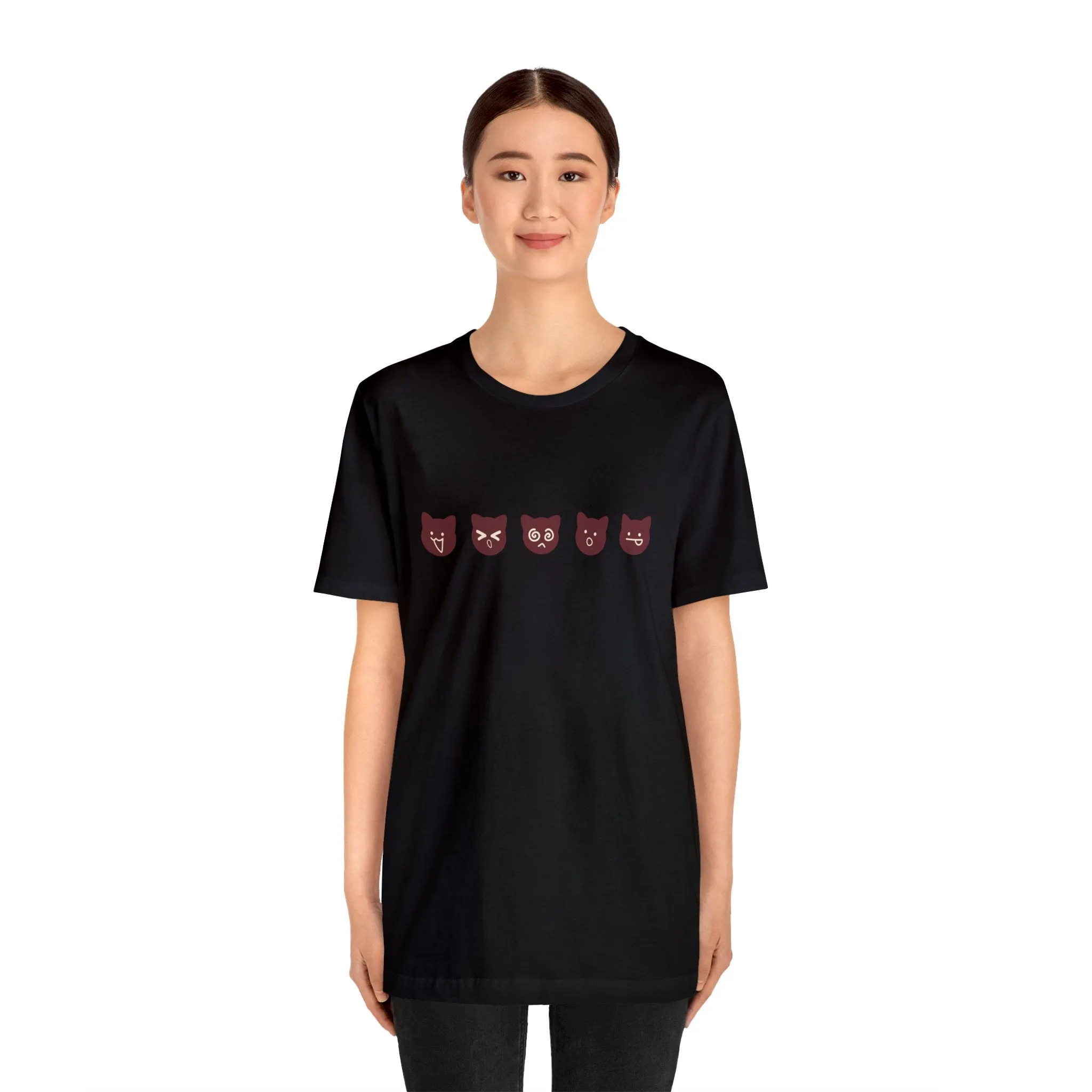 Exclusive Cute Cat Boba Soft Cotton Jersey Short Sleeve Unisex Tee T-shirt