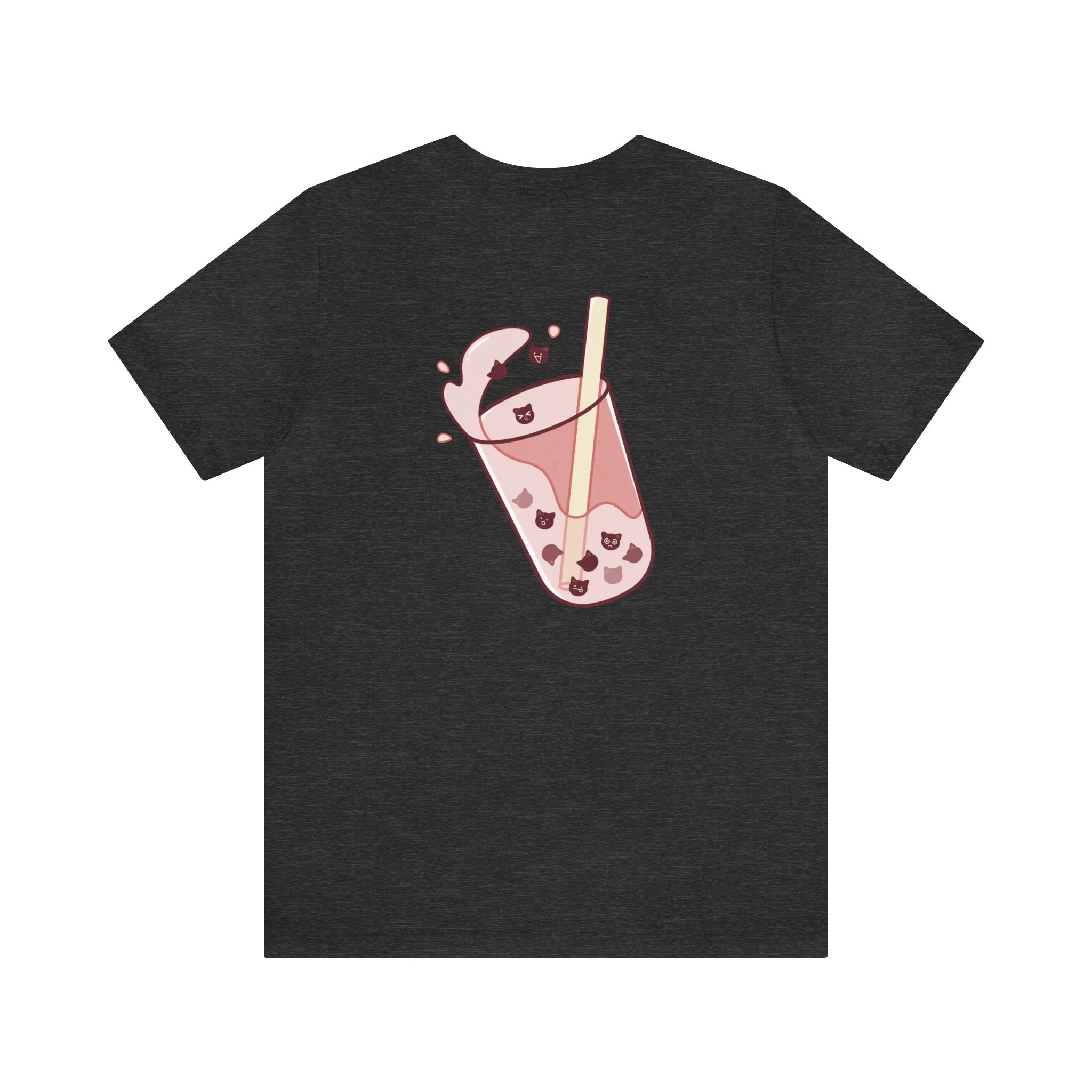 Exclusive Cute Cat Boba Soft Cotton Jersey Short Sleeve Unisex Tee T-shirt