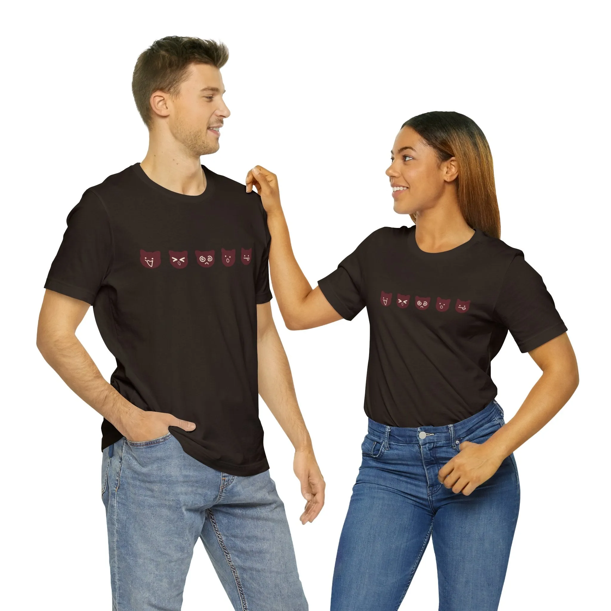 Exclusive Cute Cat Boba Soft Cotton Jersey Short Sleeve Unisex Tee T-shirt