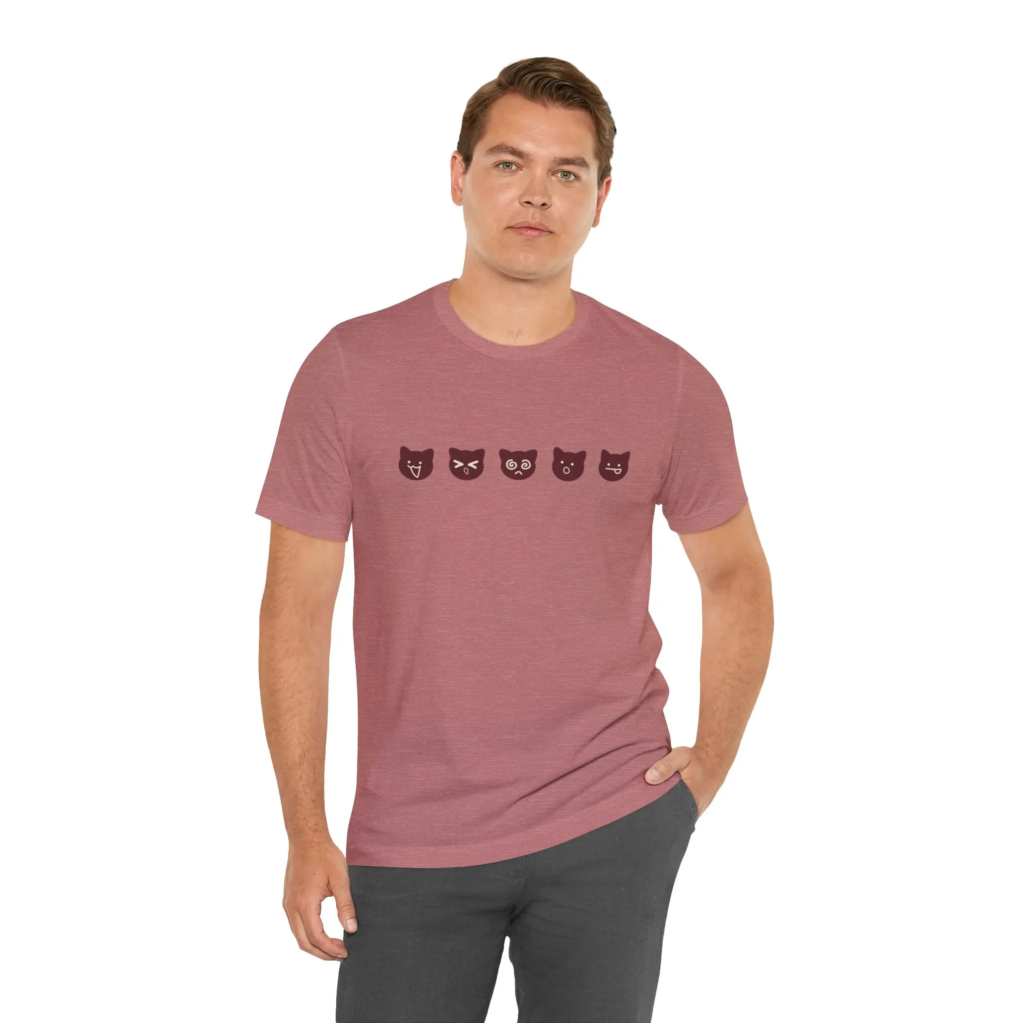 Exclusive Cute Cat Boba Soft Cotton Jersey Short Sleeve Unisex Tee T-shirt