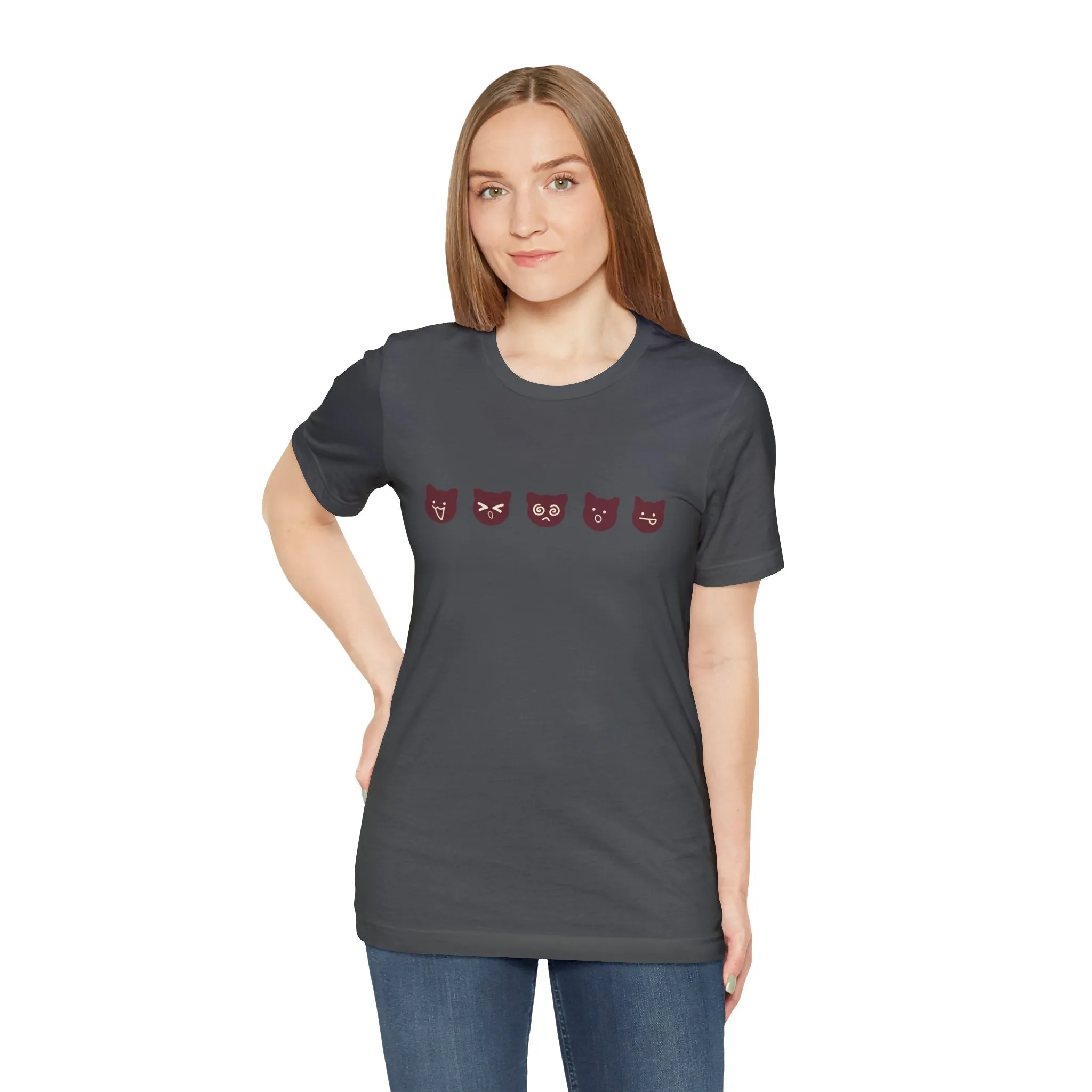Exclusive Cute Cat Boba Soft Cotton Jersey Short Sleeve Unisex Tee T-shirt