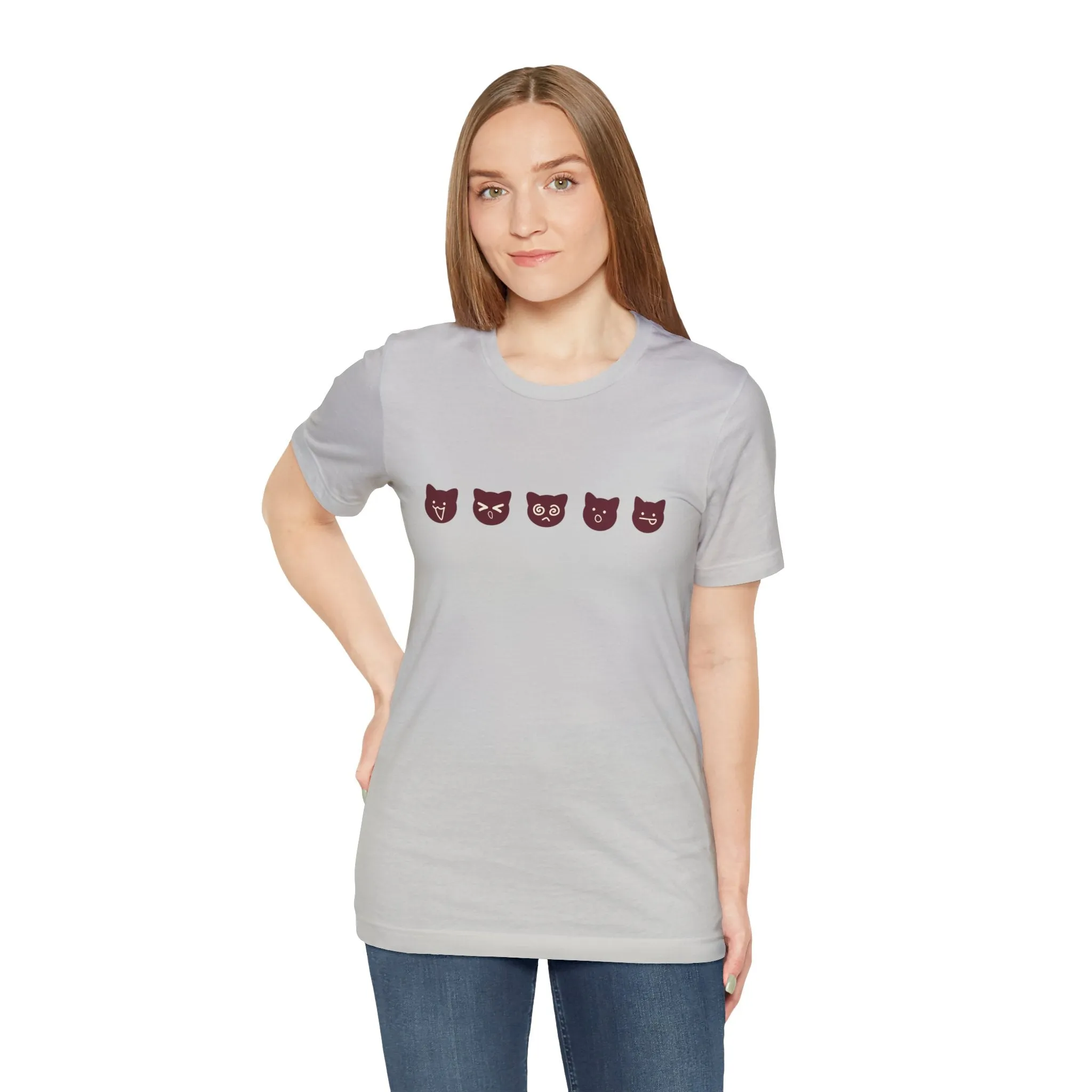 Exclusive Cute Cat Boba Soft Cotton Jersey Short Sleeve Unisex Tee T-shirt