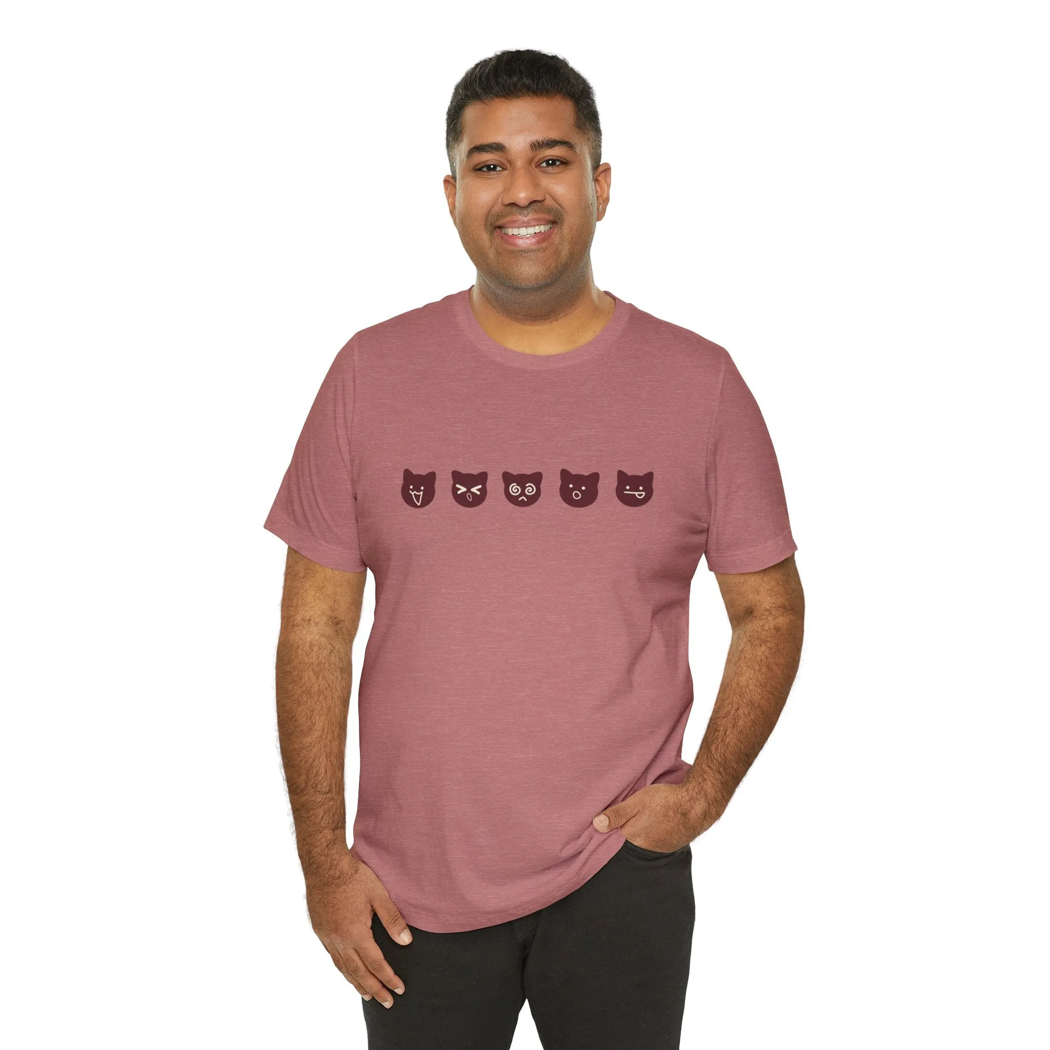 Exclusive Cute Cat Boba Soft Cotton Jersey Short Sleeve Unisex Tee T-shirt