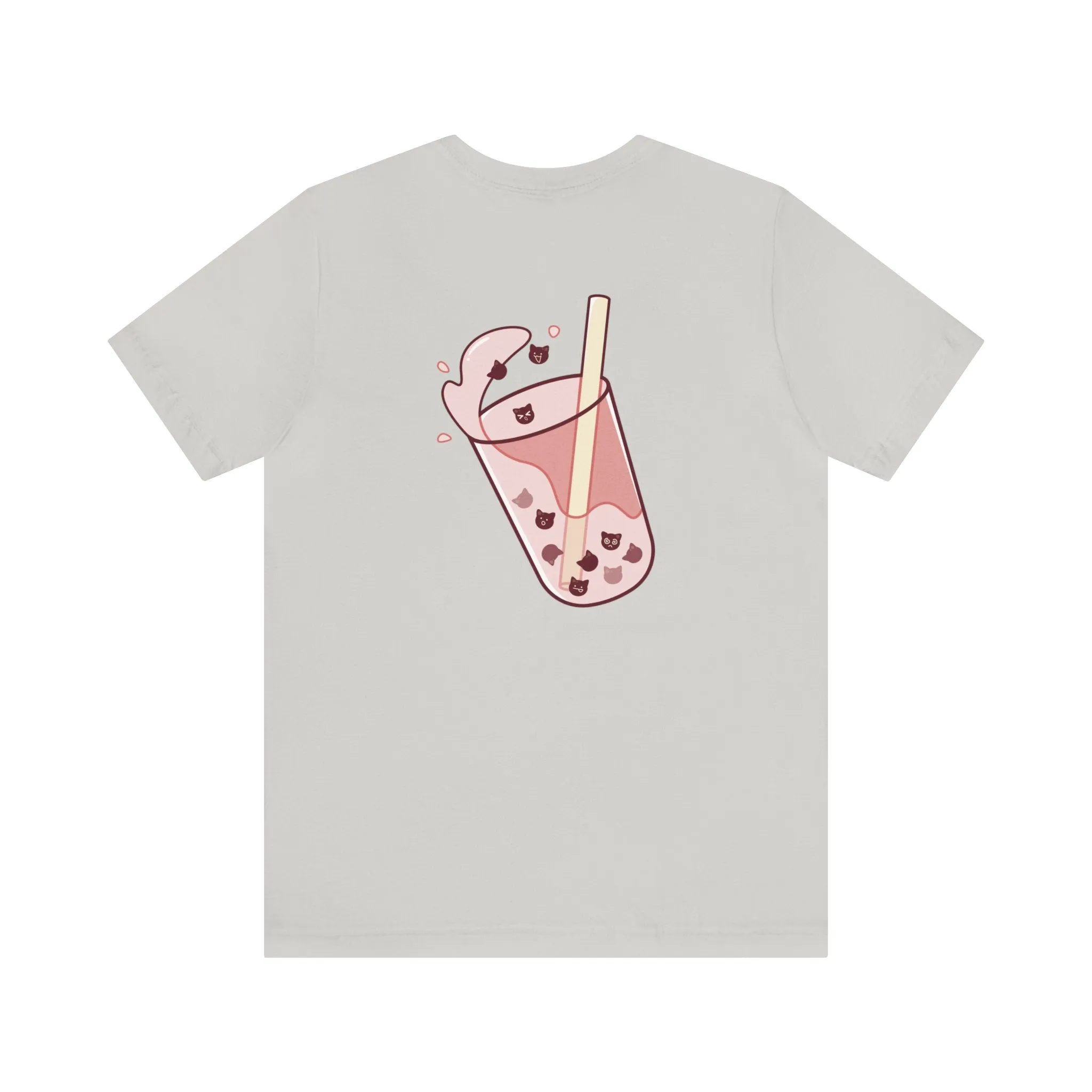 Exclusive Cute Cat Boba Soft Cotton Jersey Short Sleeve Unisex Tee T-shirt