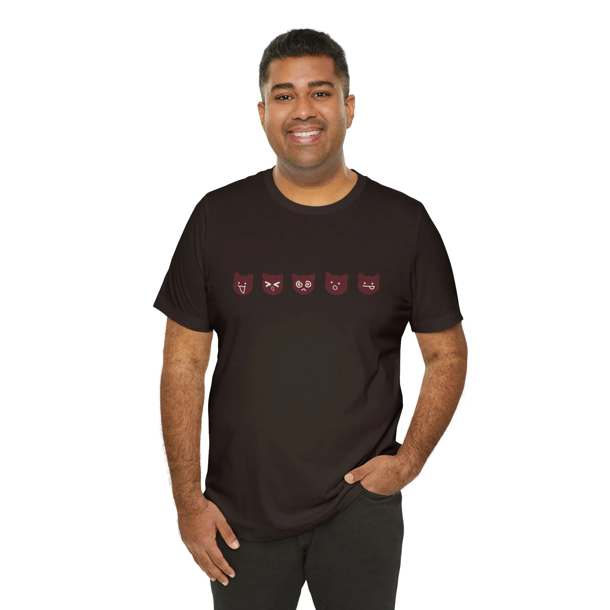 Exclusive Cute Cat Boba Soft Cotton Jersey Short Sleeve Unisex Tee T-shirt