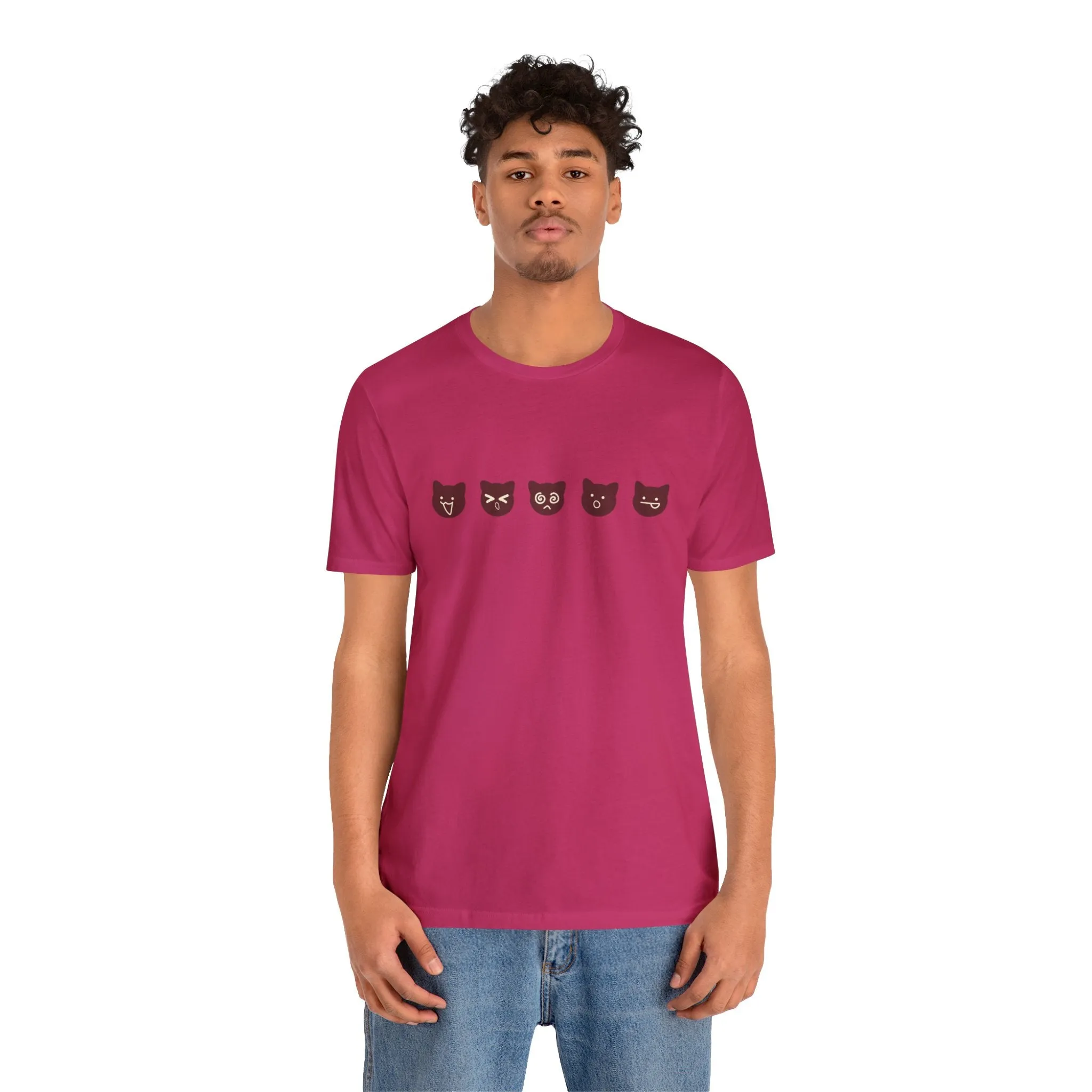Exclusive Cute Cat Boba Soft Cotton Jersey Short Sleeve Unisex Tee T-shirt