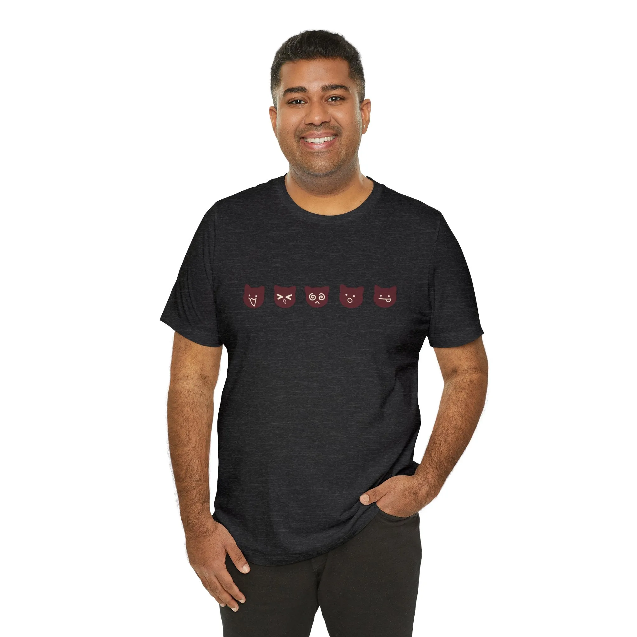 Exclusive Cute Cat Boba Soft Cotton Jersey Short Sleeve Unisex Tee T-shirt
