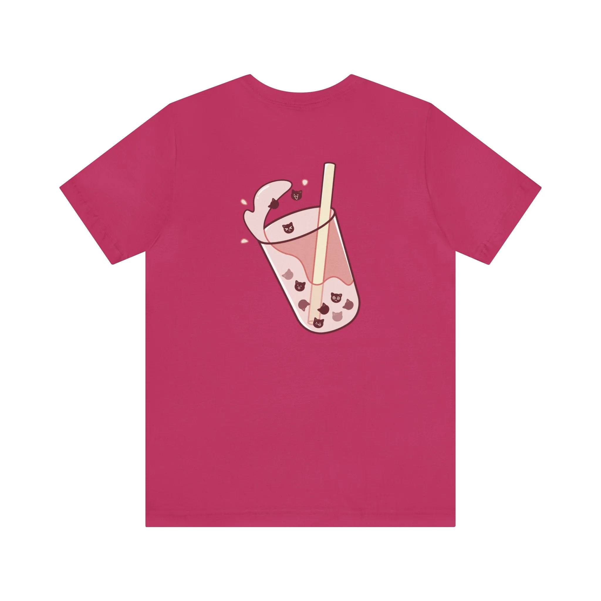 Exclusive Cute Cat Boba Soft Cotton Jersey Short Sleeve Unisex Tee T-shirt