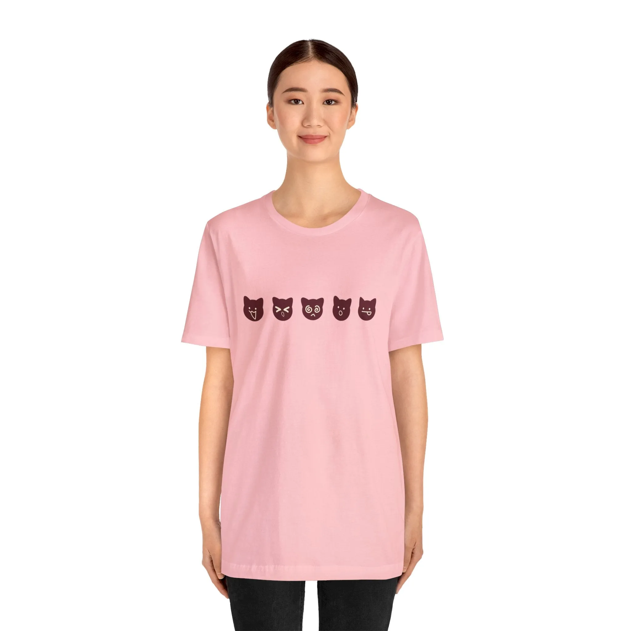 Exclusive Cute Cat Boba Soft Cotton Jersey Short Sleeve Unisex Tee T-shirt