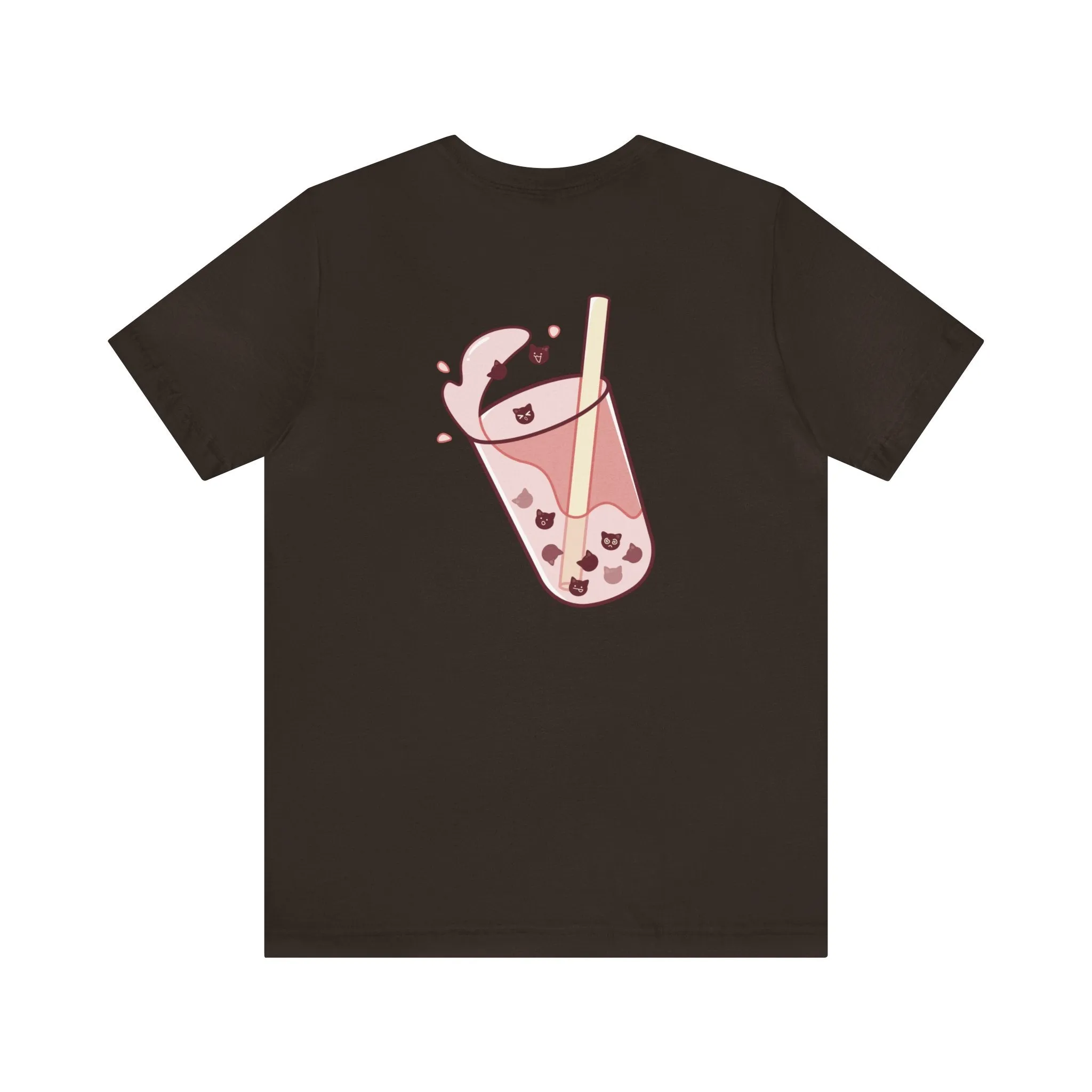 Exclusive Cute Cat Boba Soft Cotton Jersey Short Sleeve Unisex Tee T-shirt