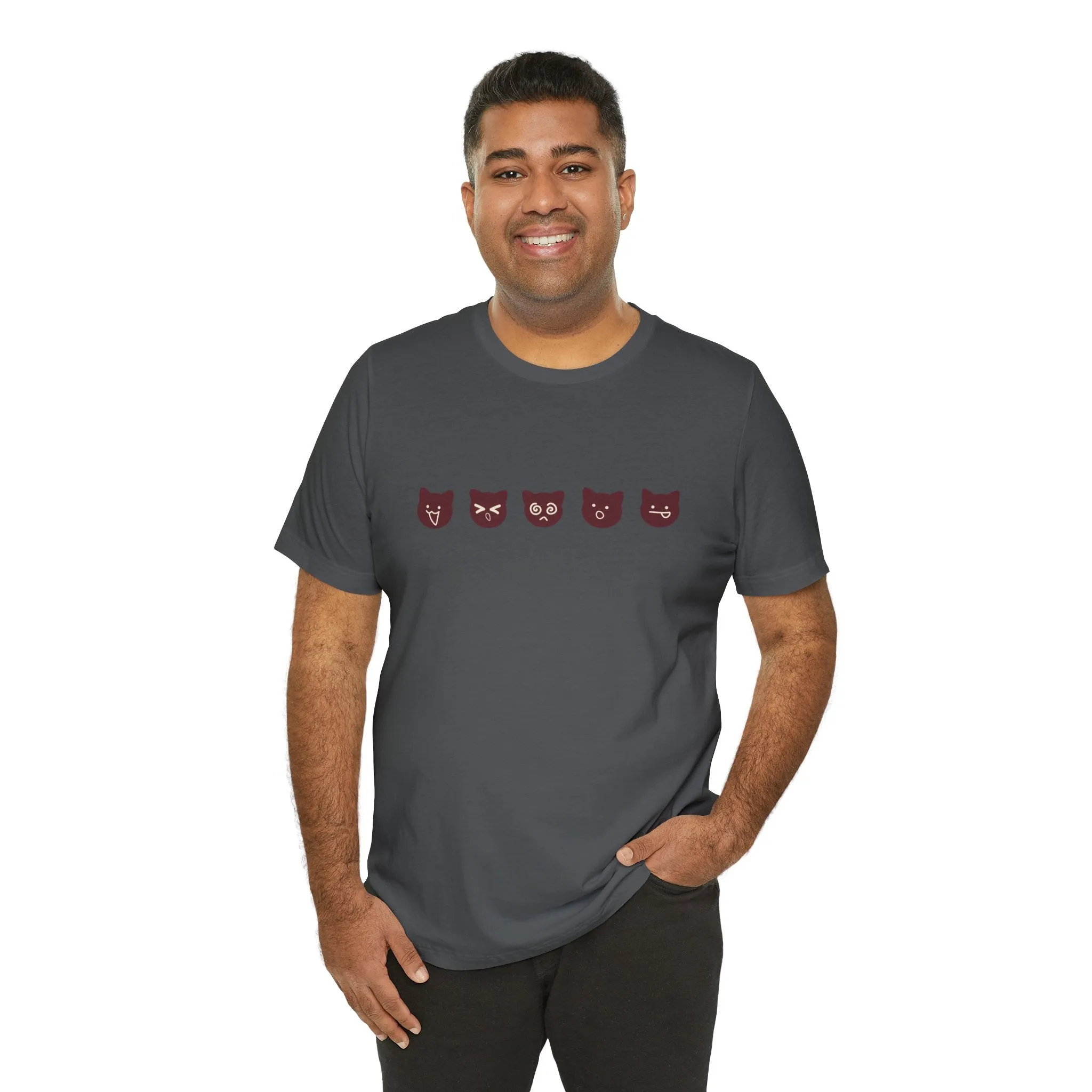 Exclusive Cute Cat Boba Soft Cotton Jersey Short Sleeve Unisex Tee T-shirt