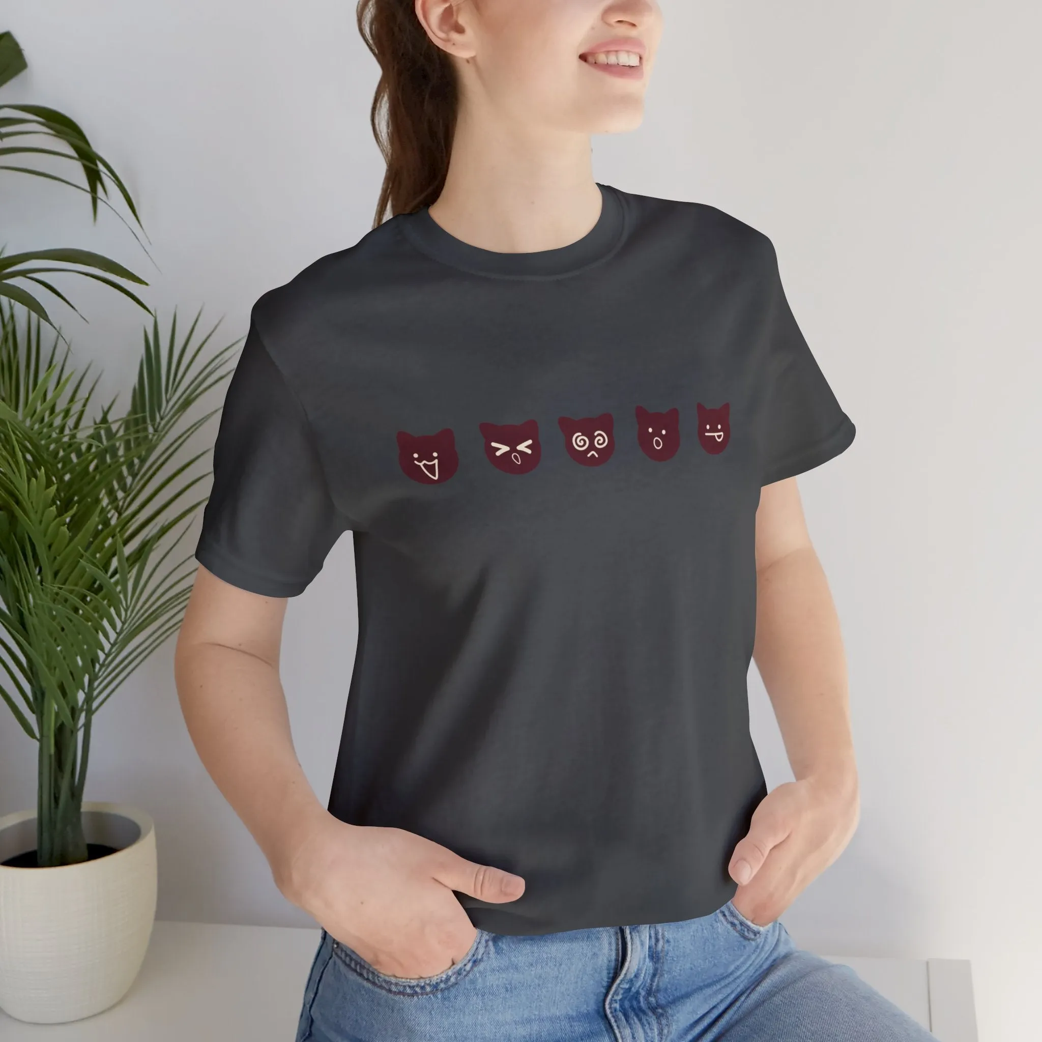 Exclusive Cute Cat Boba Soft Cotton Jersey Short Sleeve Unisex Tee T-shirt