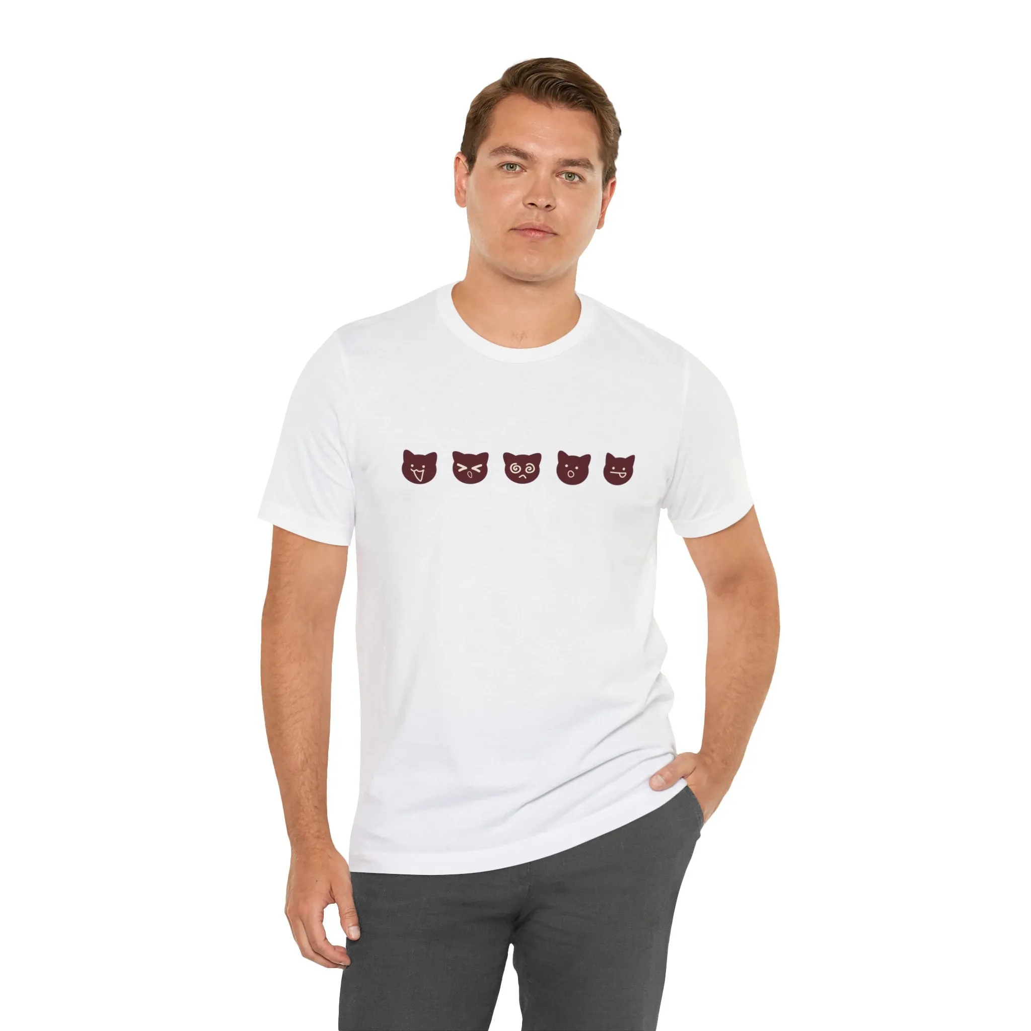 Exclusive Cute Cat Boba Soft Cotton Jersey Short Sleeve Unisex Tee T-shirt