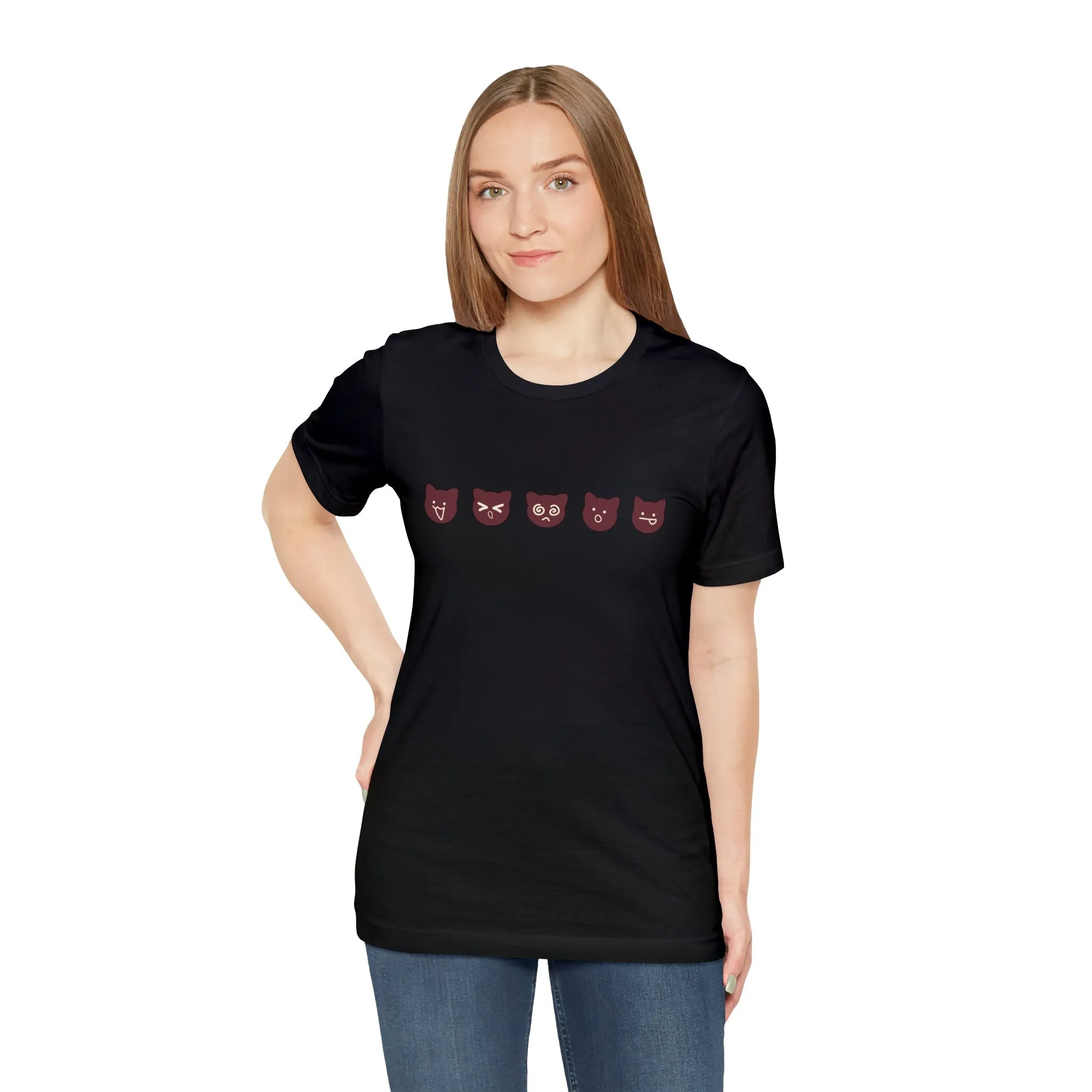 Exclusive Cute Cat Boba Soft Cotton Jersey Short Sleeve Unisex Tee T-shirt