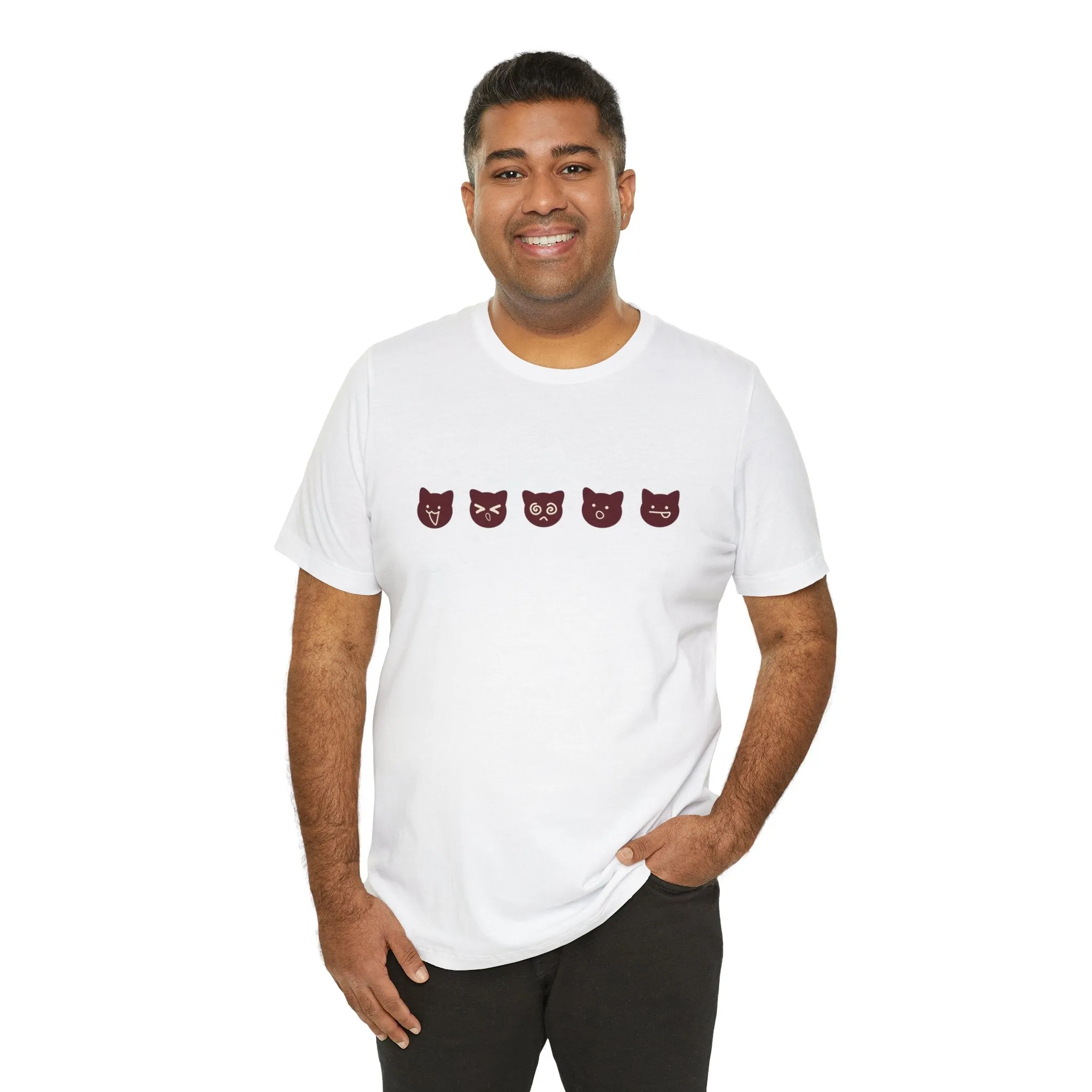 Exclusive Cute Cat Boba Soft Cotton Jersey Short Sleeve Unisex Tee T-shirt