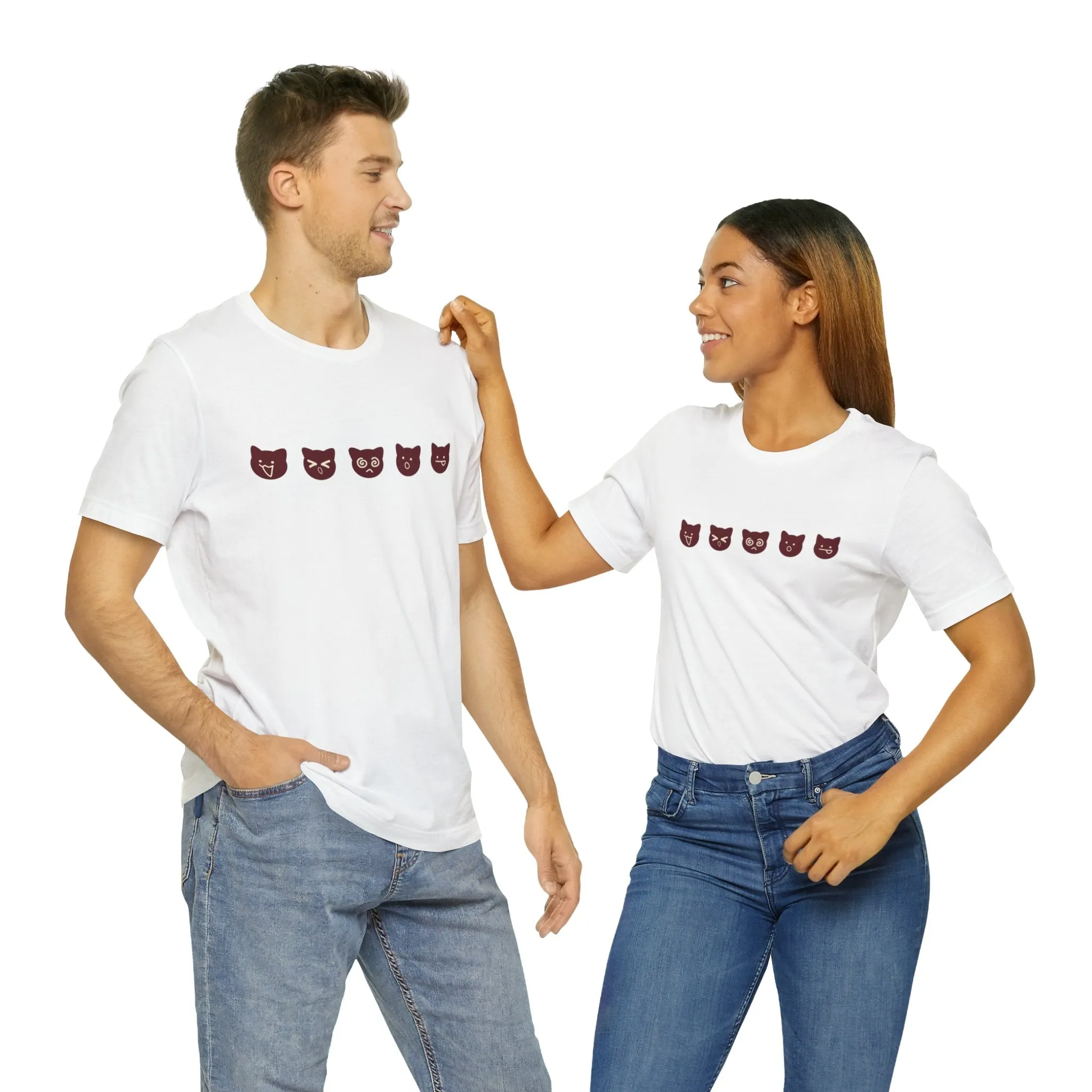 Exclusive Cute Cat Boba Soft Cotton Jersey Short Sleeve Unisex Tee T-shirt