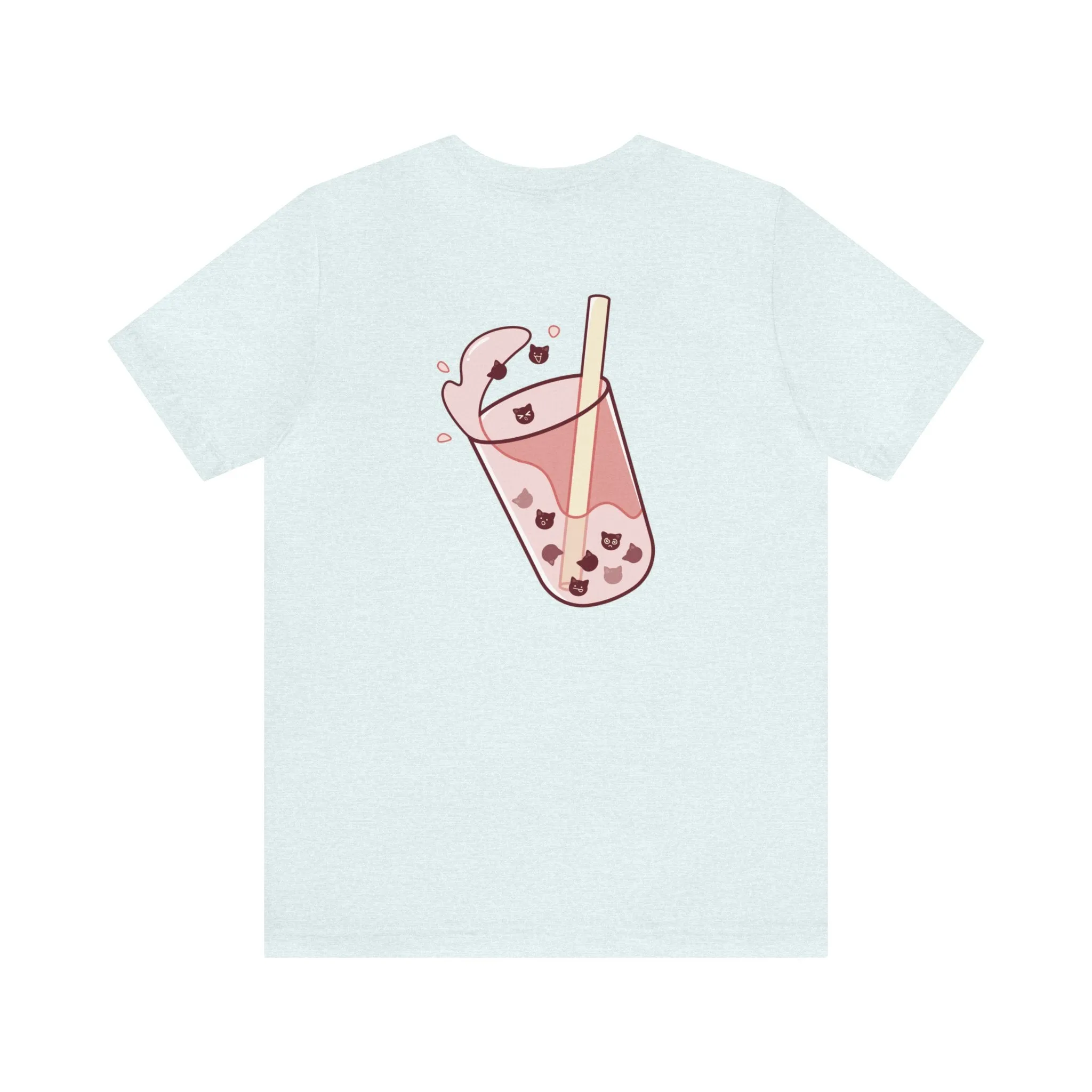 Exclusive Cute Cat Boba Soft Cotton Jersey Short Sleeve Unisex Tee T-shirt