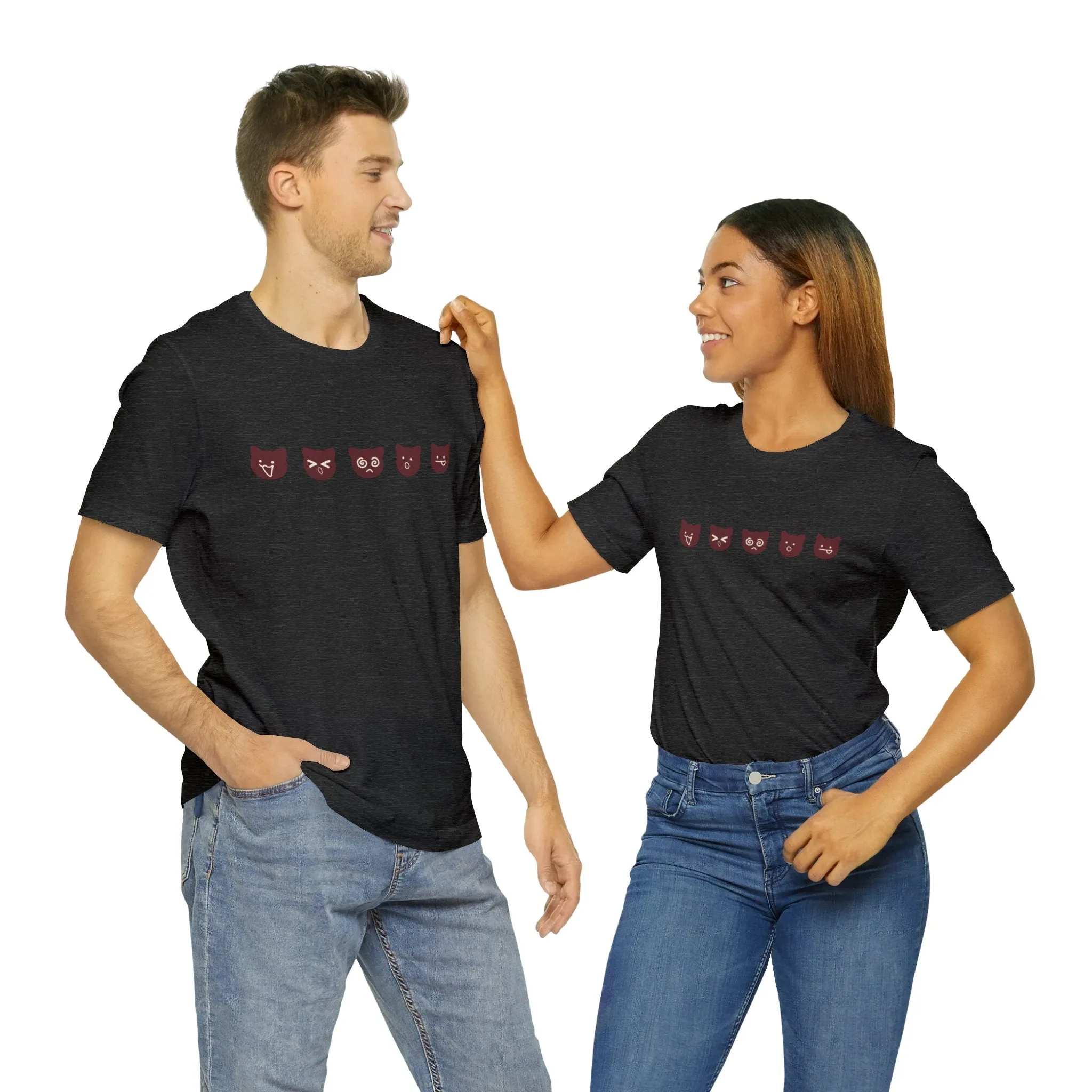 Exclusive Cute Cat Boba Soft Cotton Jersey Short Sleeve Unisex Tee T-shirt