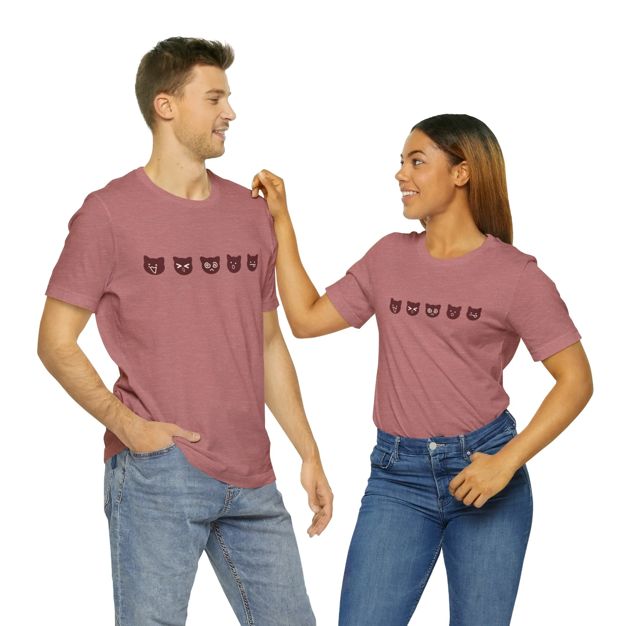 Exclusive Cute Cat Boba Soft Cotton Jersey Short Sleeve Unisex Tee T-shirt