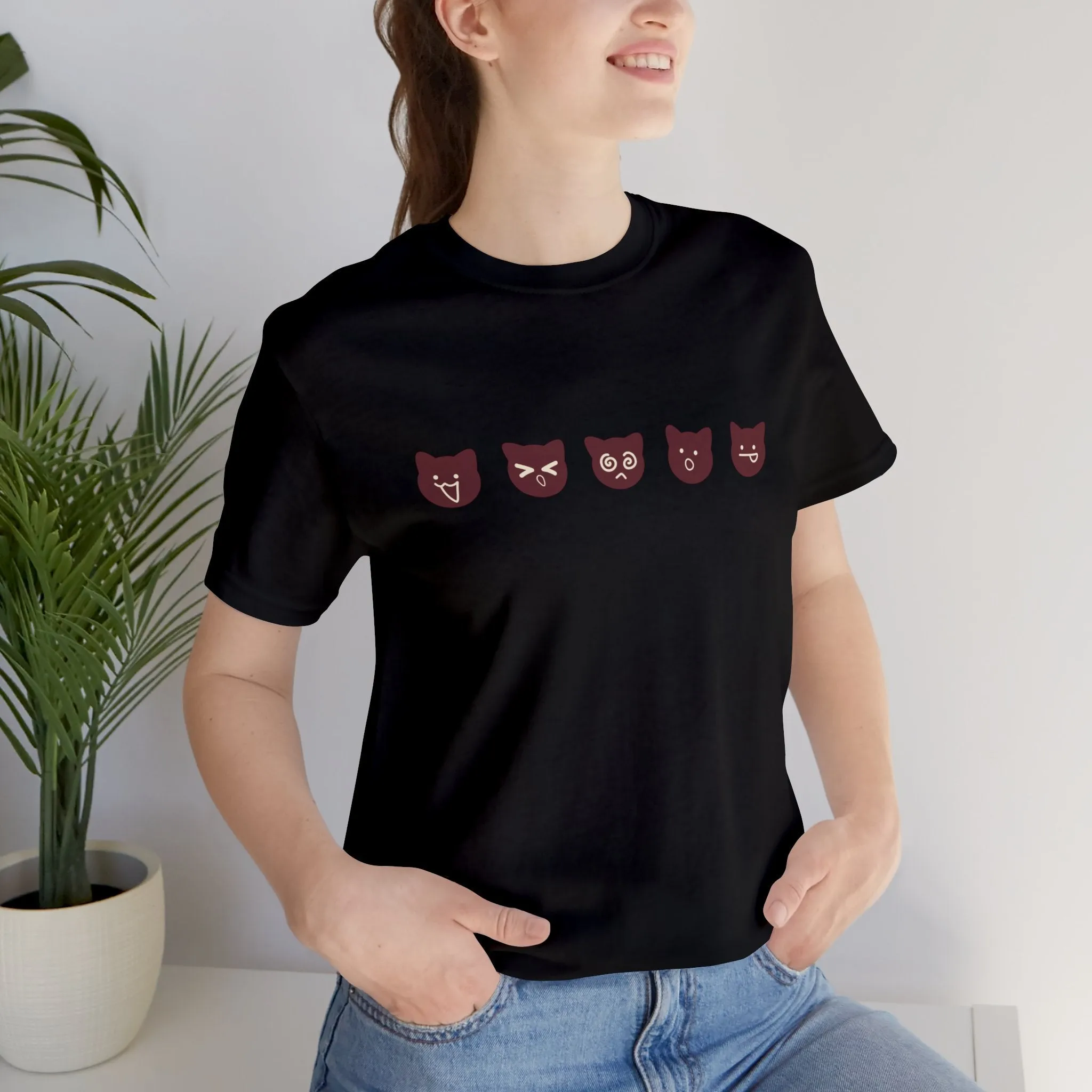 Exclusive Cute Cat Boba Soft Cotton Jersey Short Sleeve Unisex Tee T-shirt