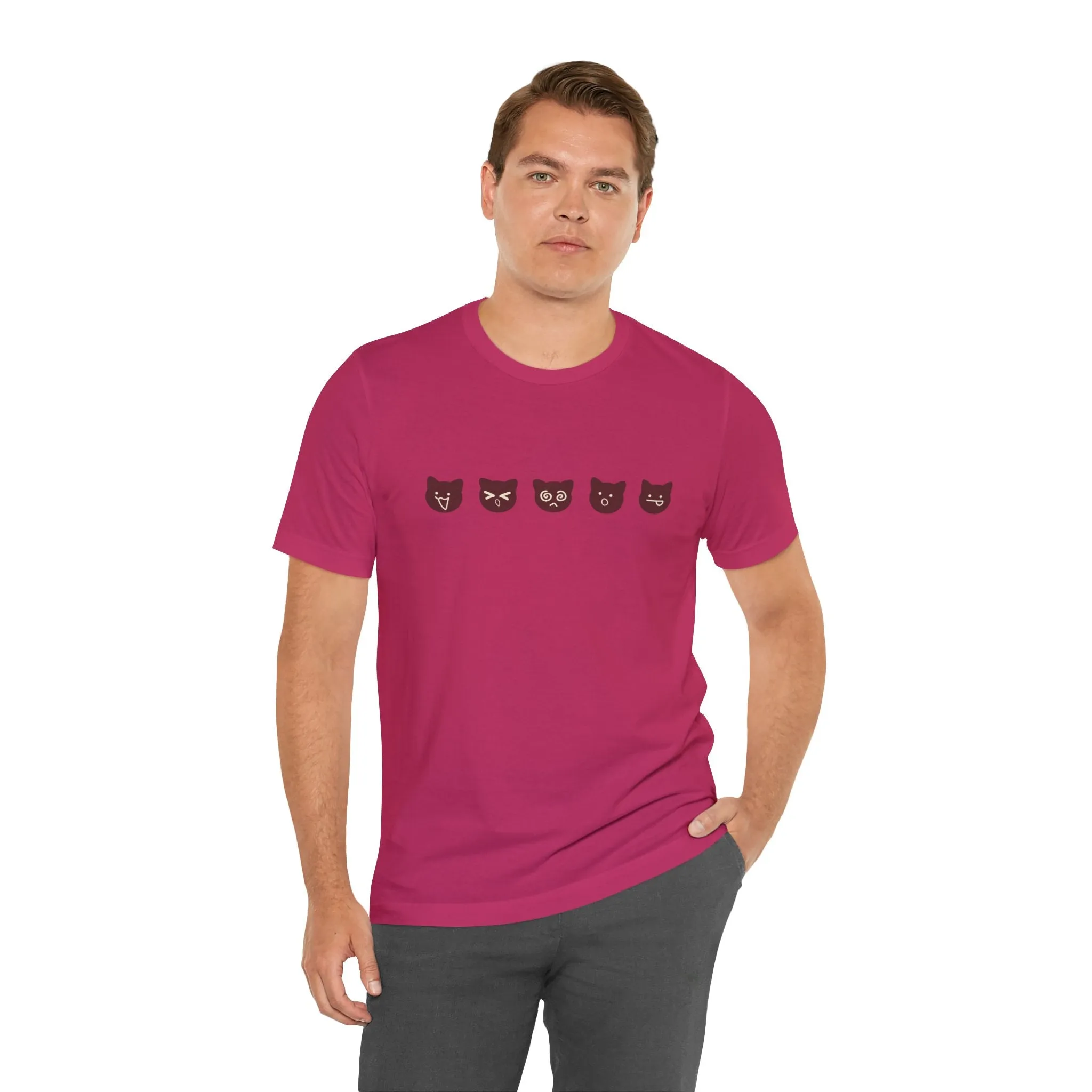 Exclusive Cute Cat Boba Soft Cotton Jersey Short Sleeve Unisex Tee T-shirt