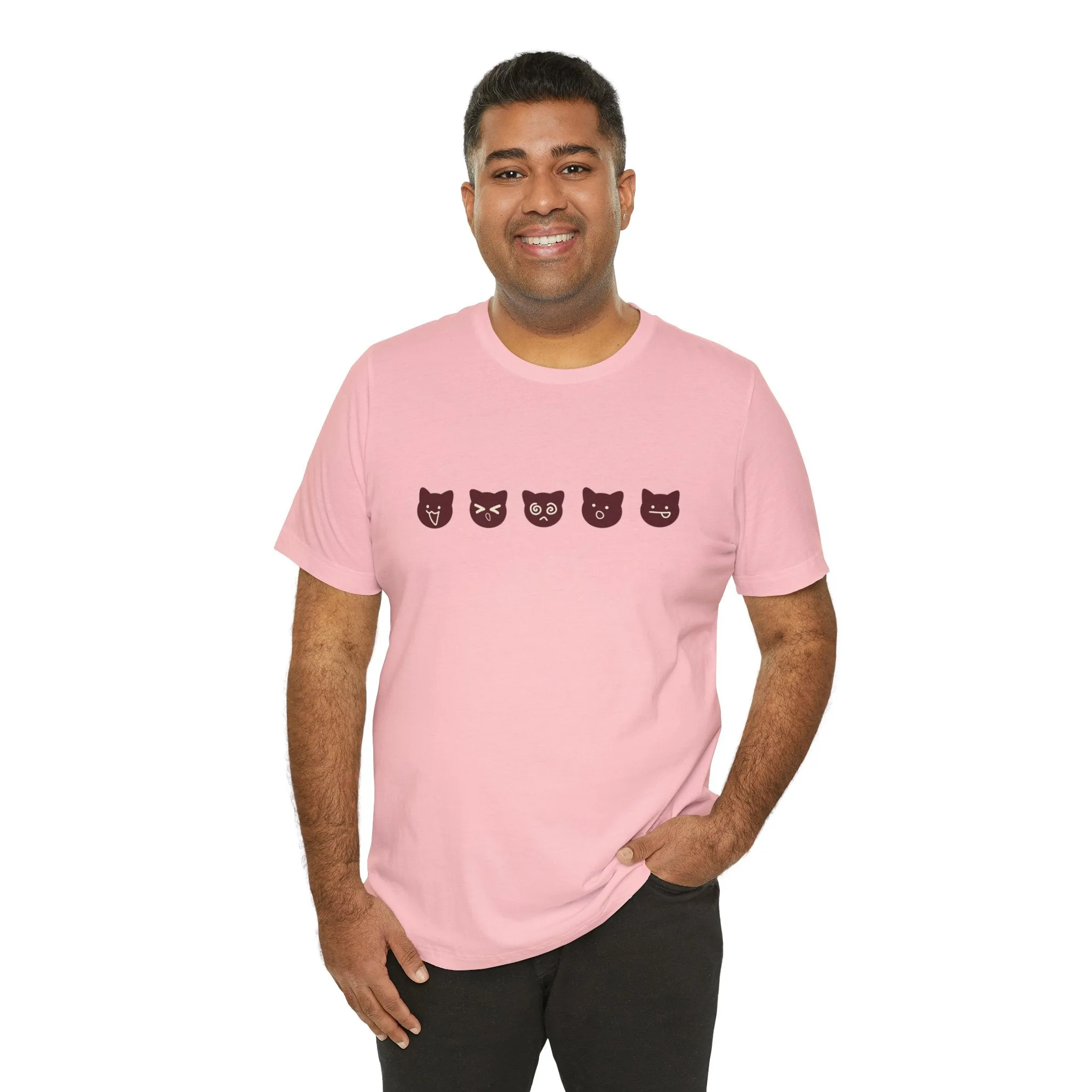 Exclusive Cute Cat Boba Soft Cotton Jersey Short Sleeve Unisex Tee T-shirt