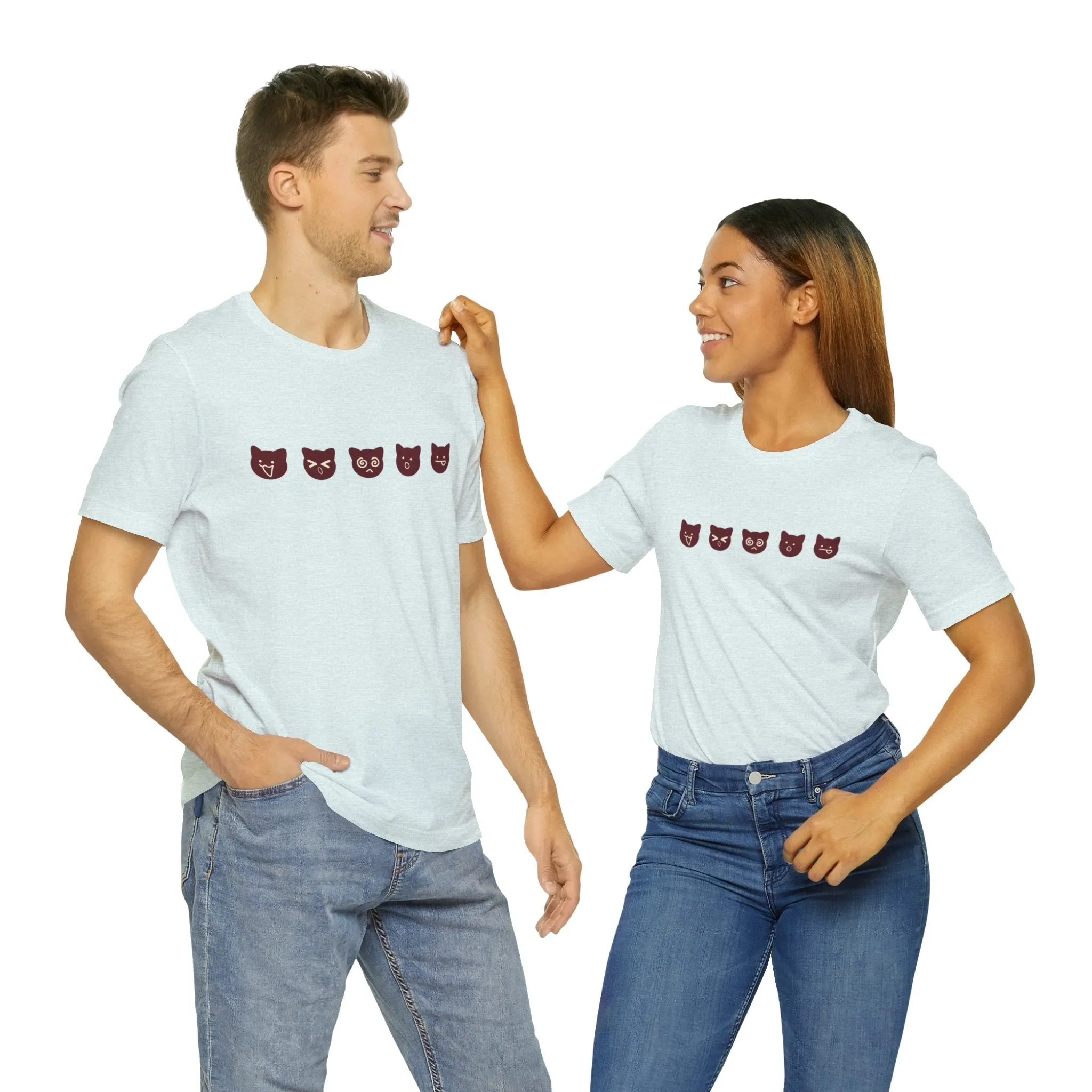 Exclusive Cute Cat Boba Soft Cotton Jersey Short Sleeve Unisex Tee T-shirt