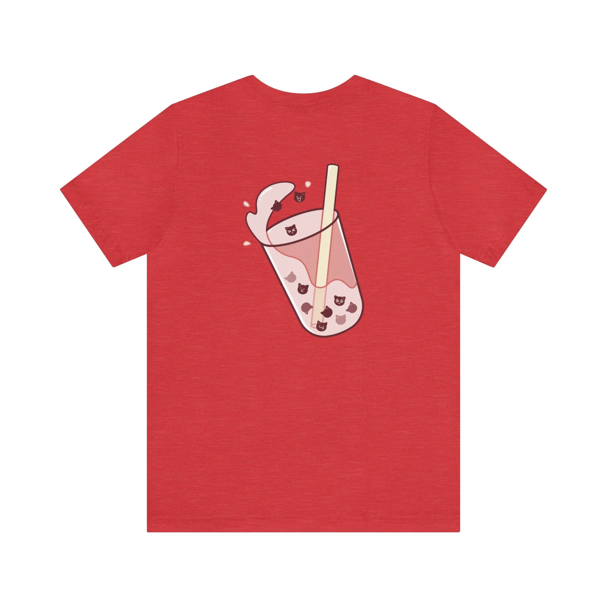 Exclusive Cute Cat Boba Soft Cotton Jersey Short Sleeve Unisex Tee T-shirt
