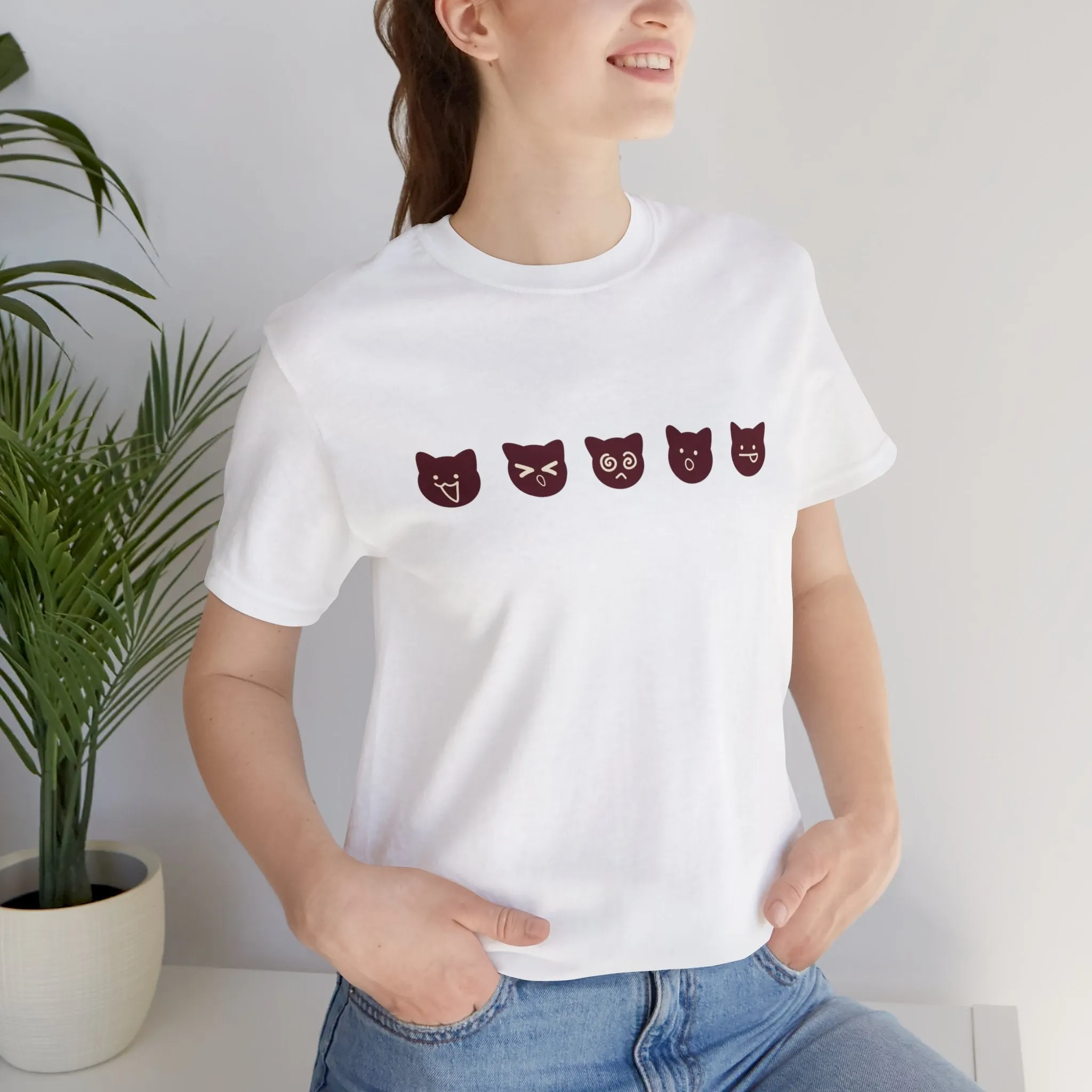Exclusive Cute Cat Boba Soft Cotton Jersey Short Sleeve Unisex Tee T-shirt