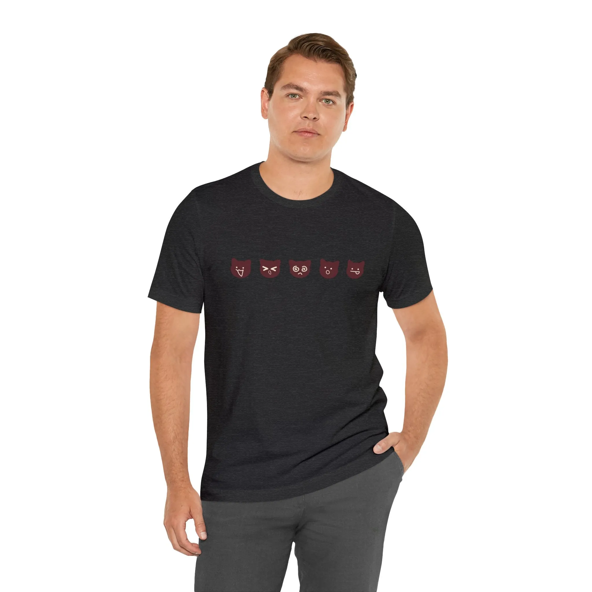 Exclusive Cute Cat Boba Soft Cotton Jersey Short Sleeve Unisex Tee T-shirt